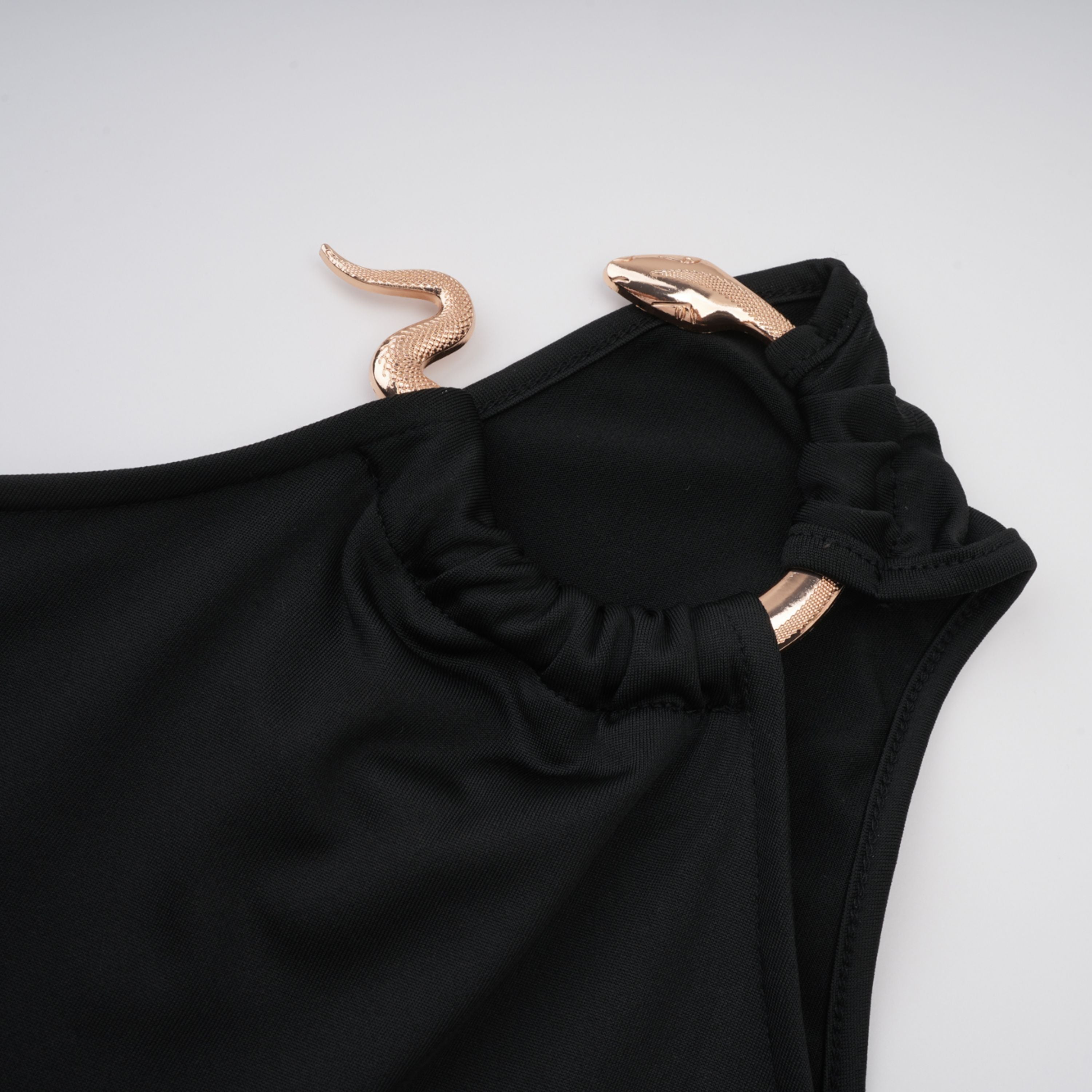 Tiziana Black One Shoulder Cut Out Maxi Dress