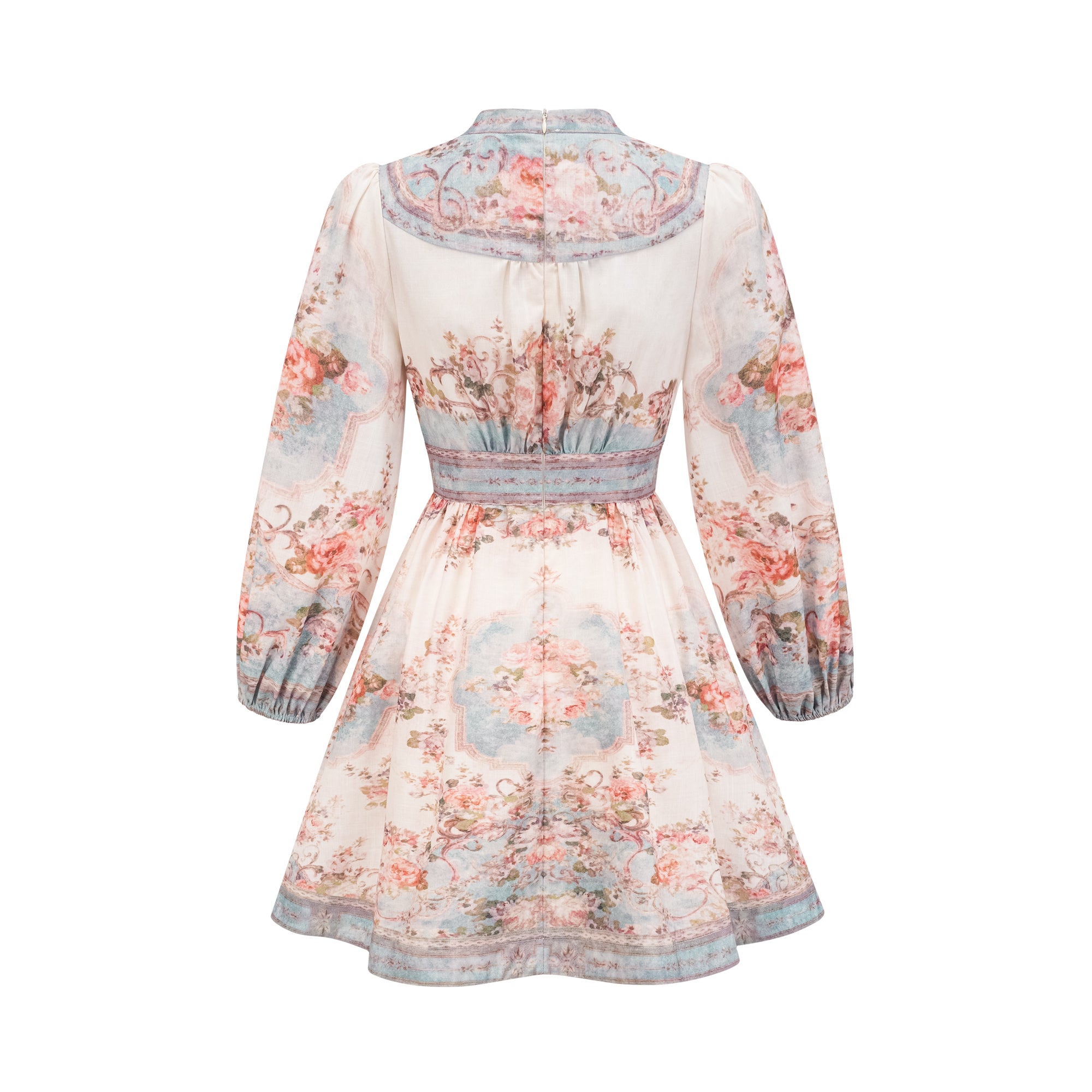 Clémence Romantic Floral Print Mini Dress(Final Sale)