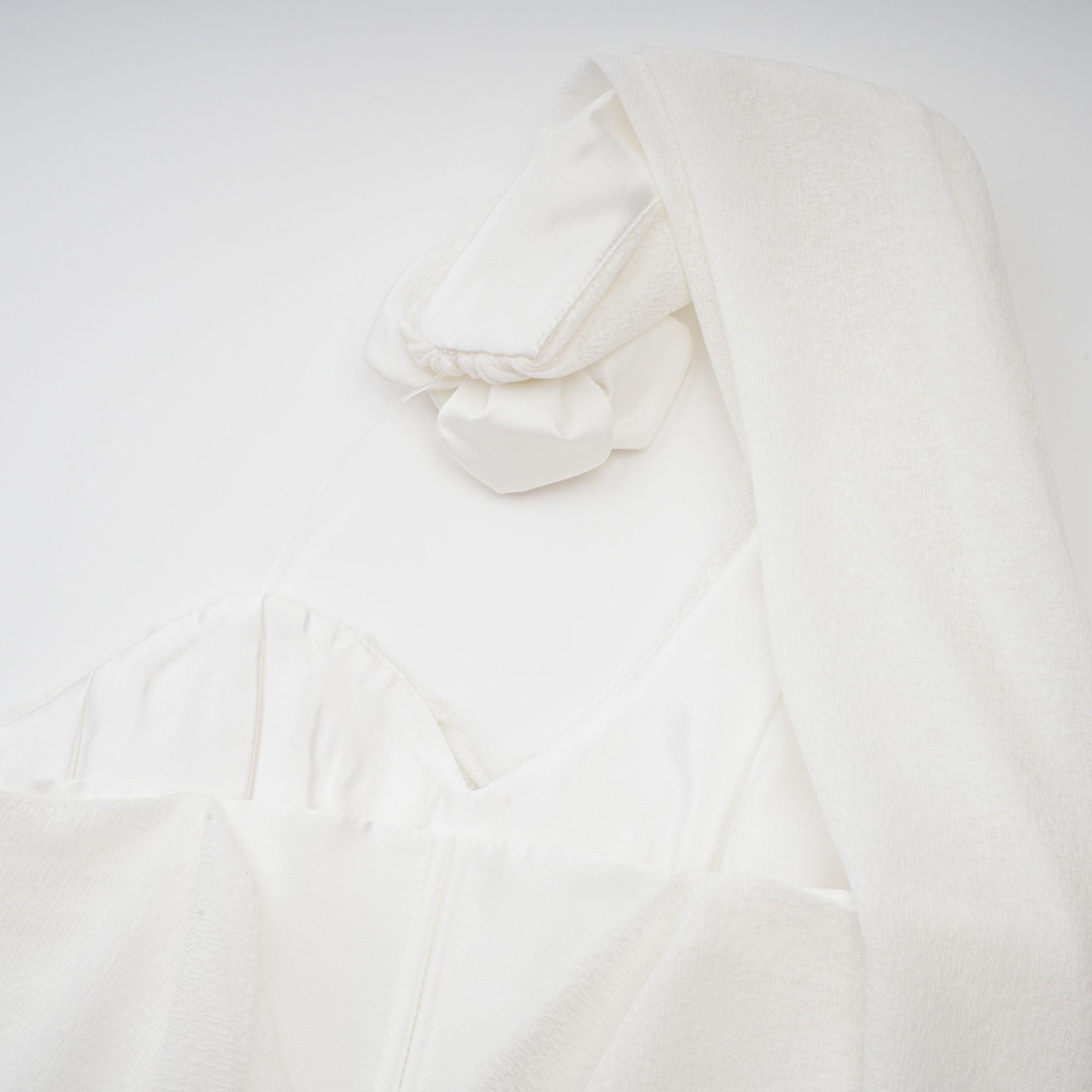 Maeva white halterneck floral-appliqué top