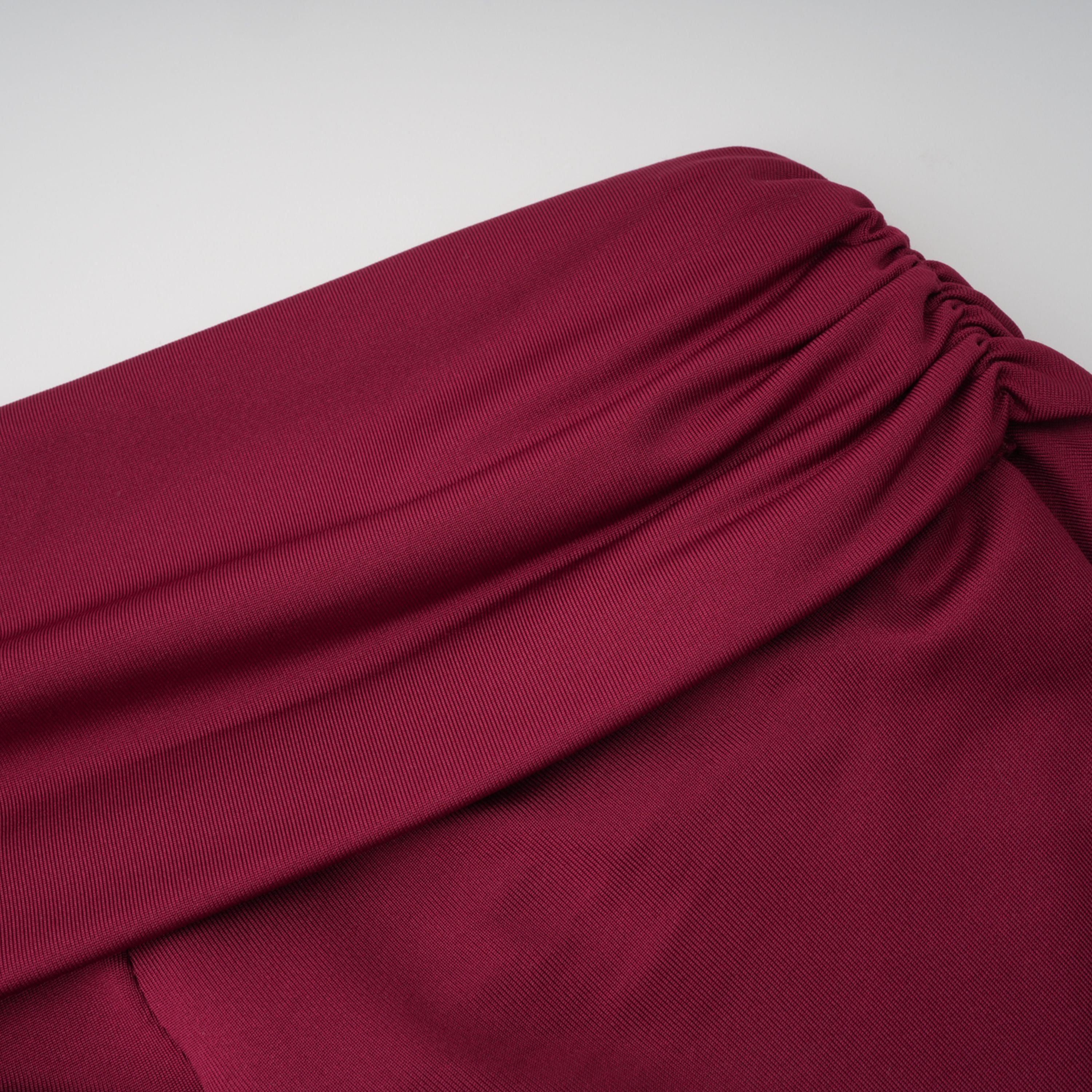 Anastasia Burgundy One Shoulder Gathered Maxi Dress