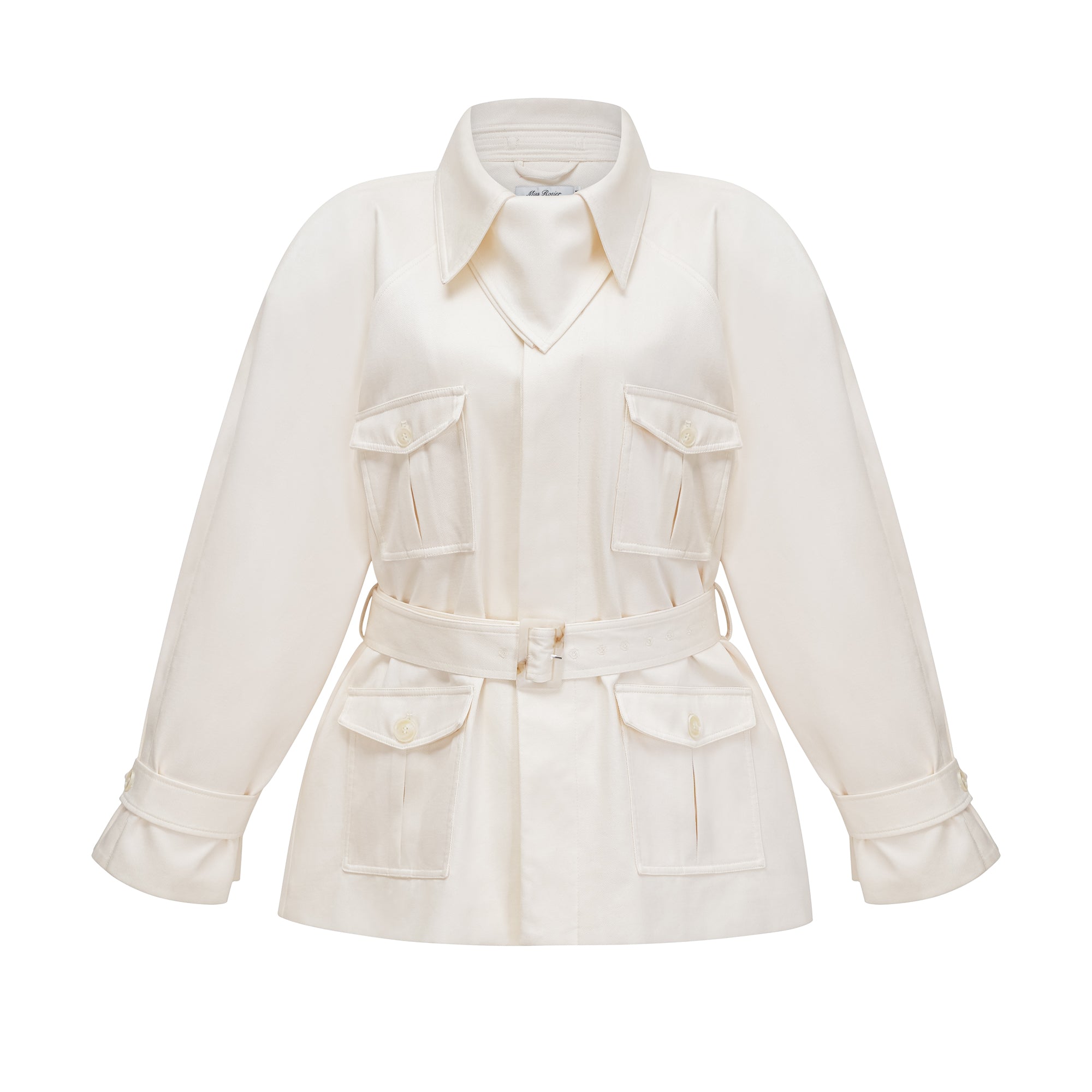 Ambre Cream White Belted Trench Coat