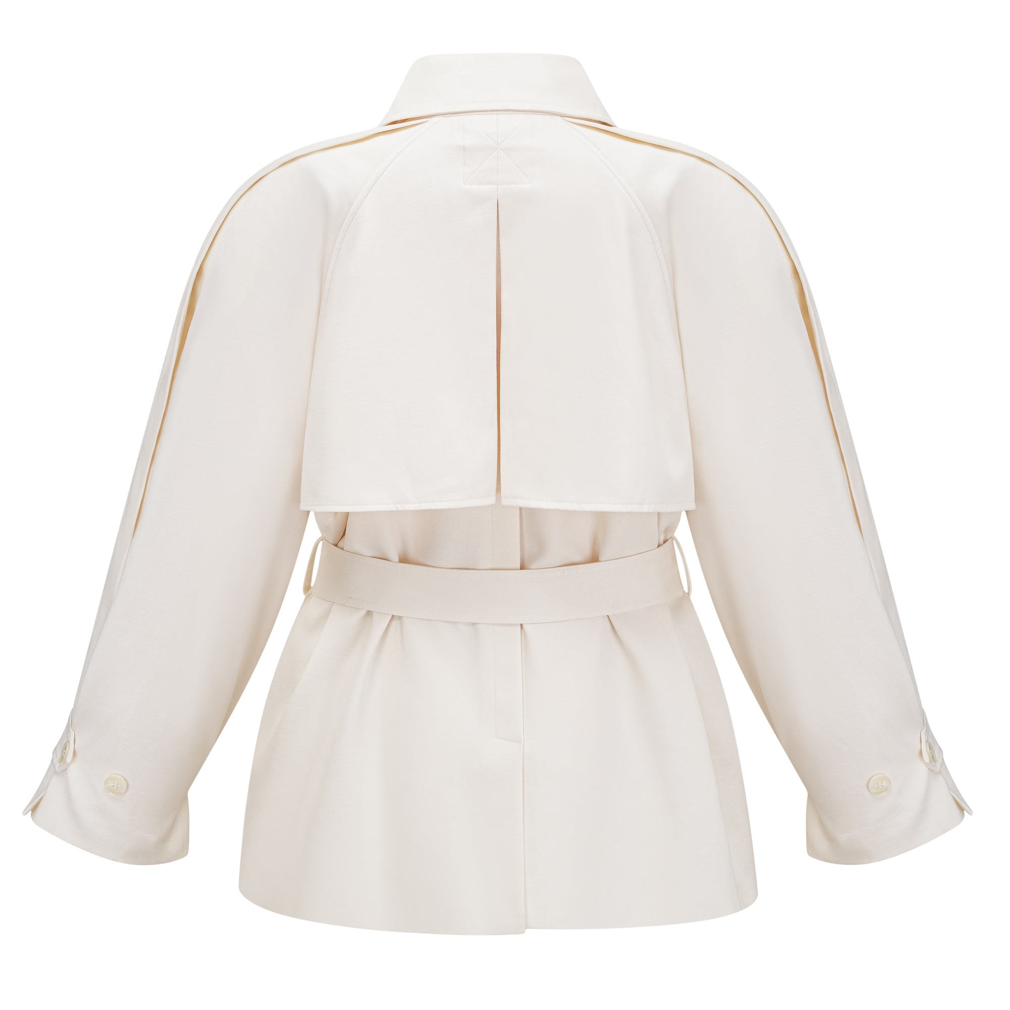 Ambre Cream White Belted Trench Coat