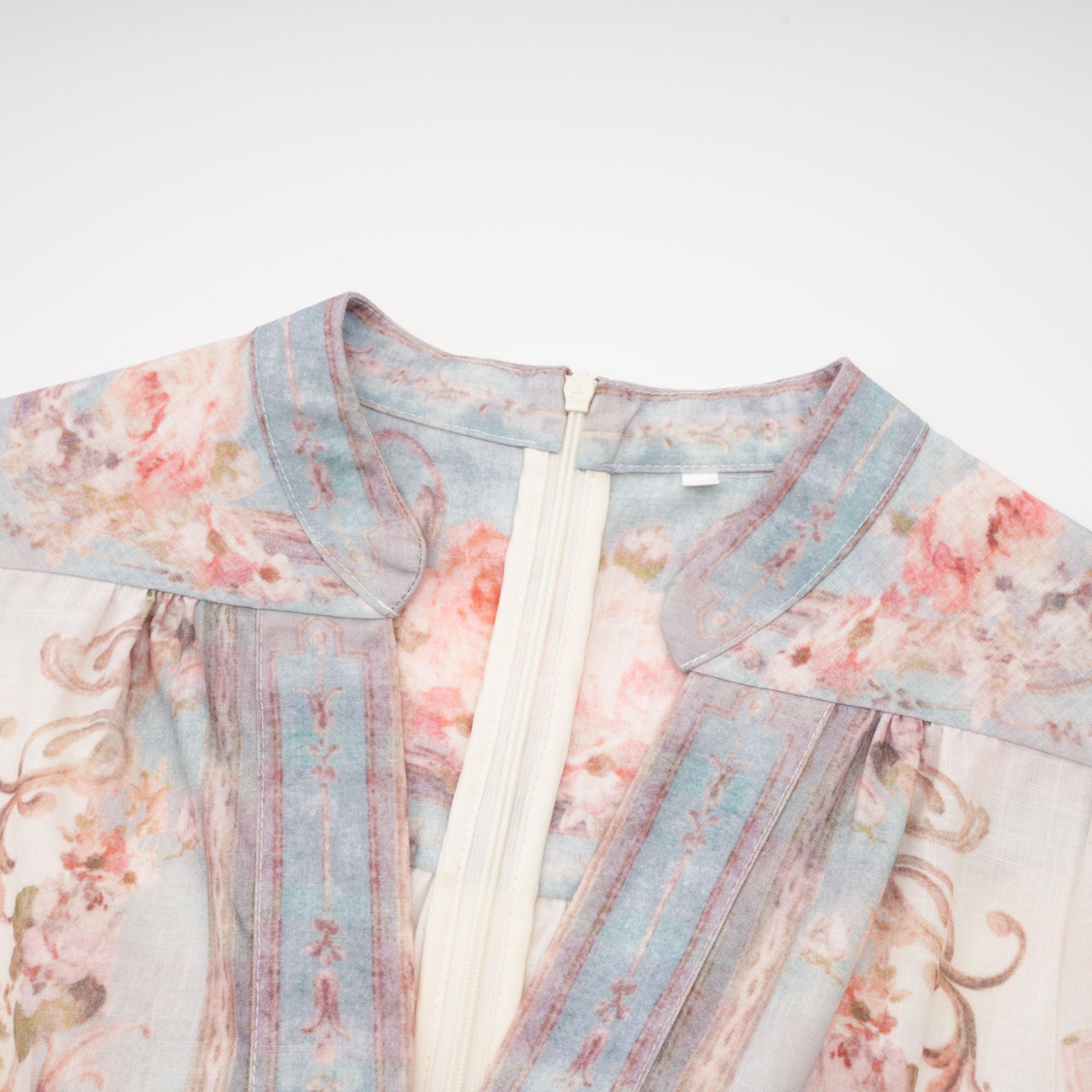 Clémence Romantic Floral Print Mini Dress(Final Sale)