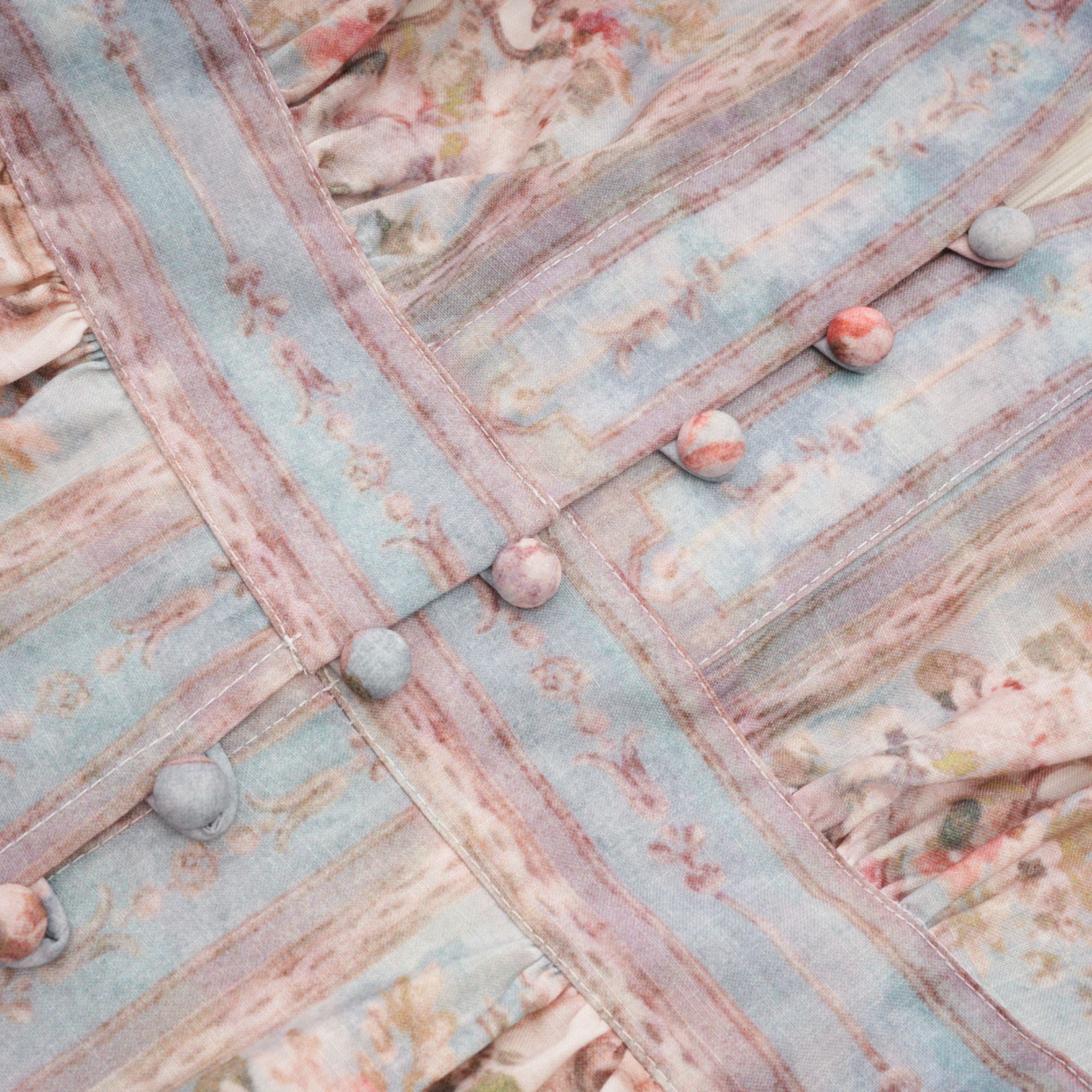 Clémence Romantic Floral Print Mini Dress(Final Sale)