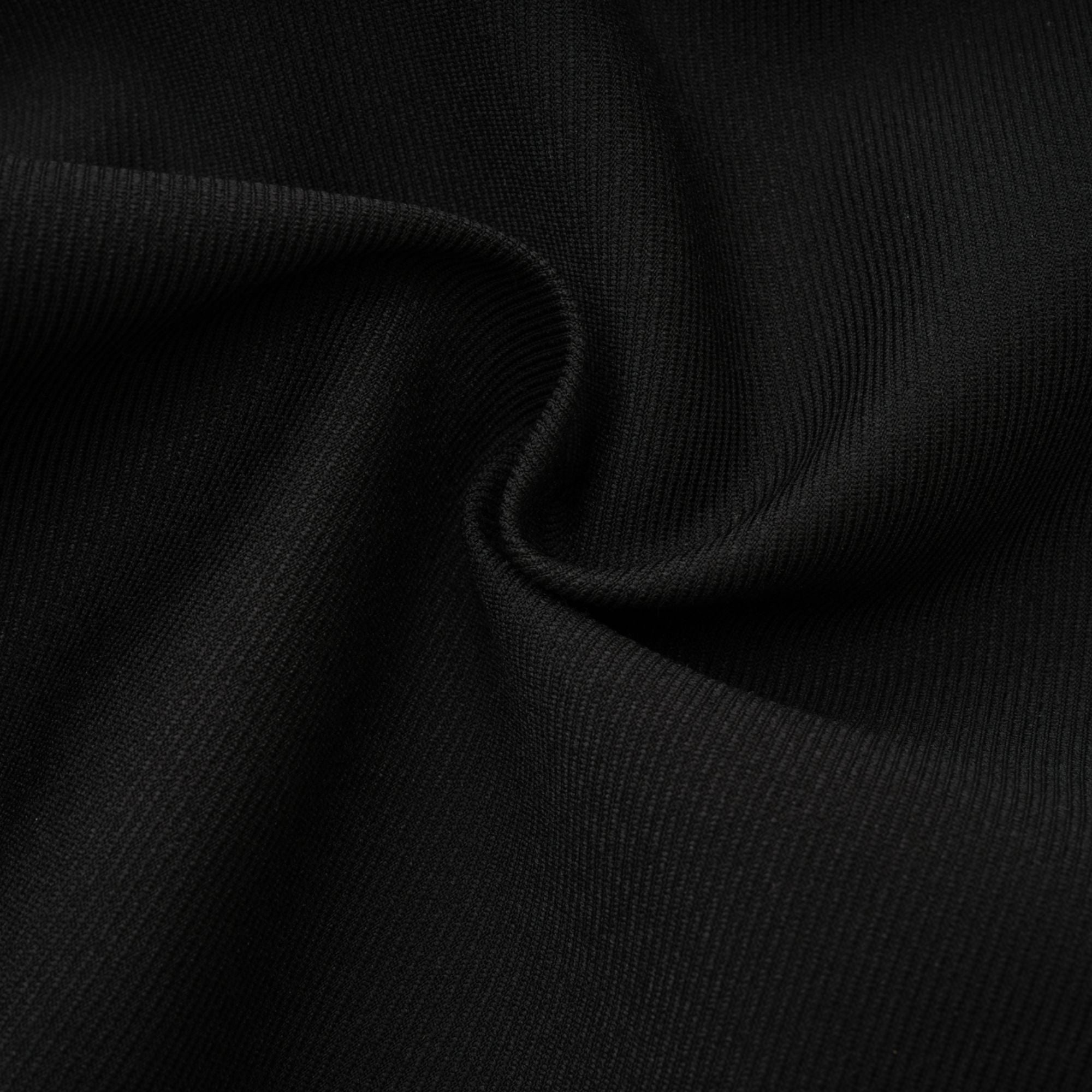 فستان كاريبي قصير أسود مكشوف الكتفين مع فيونكة