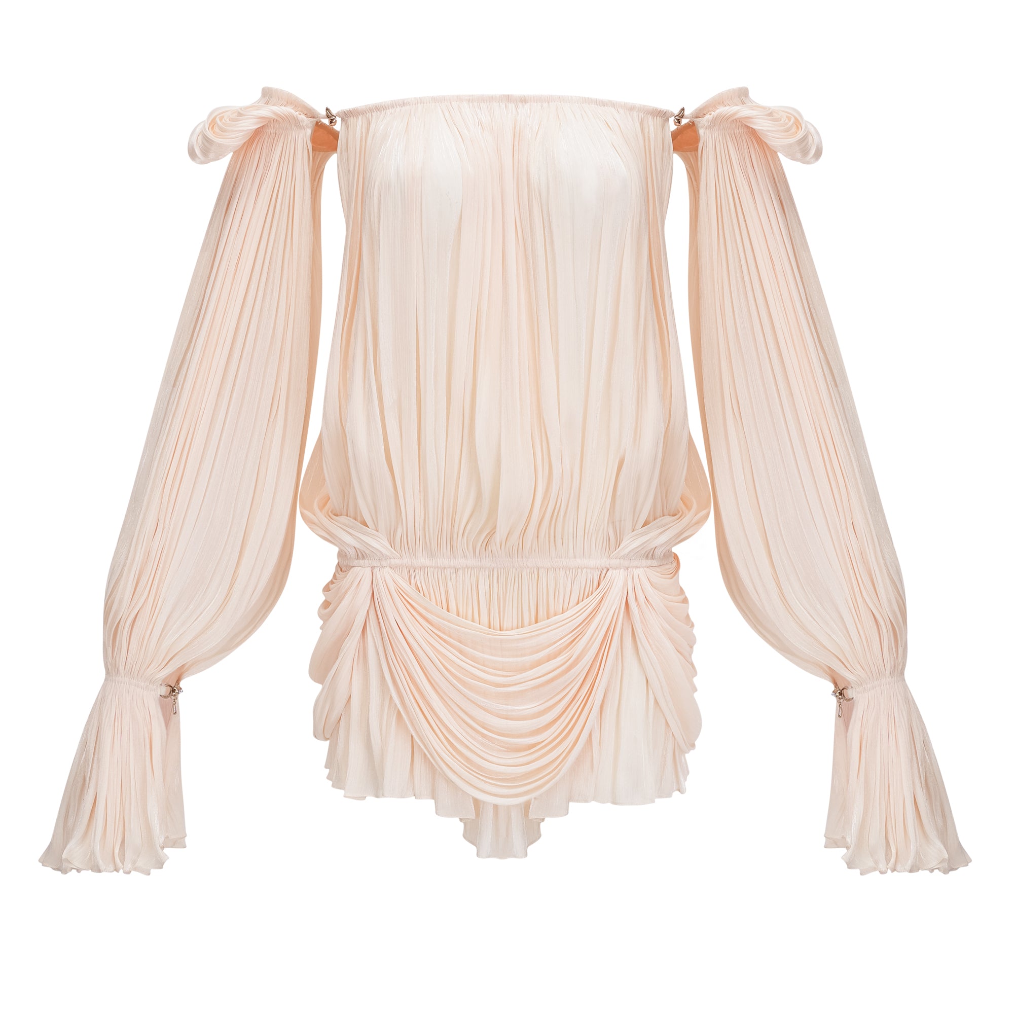 فستان قصير مطوي ومكشكش من Halvard Neutrals