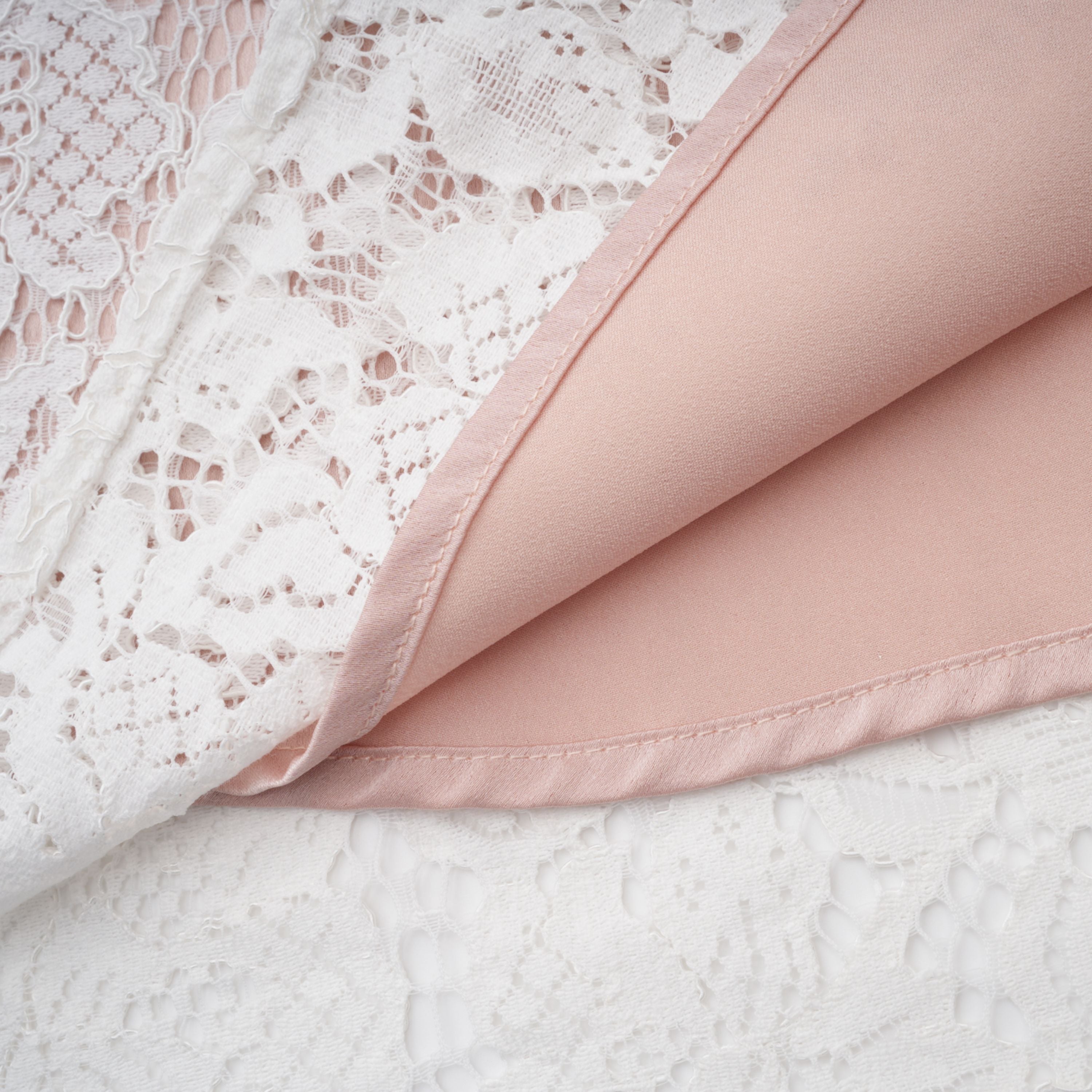 Marzia White Ribbon Detail Floral Lace Maxi Dress