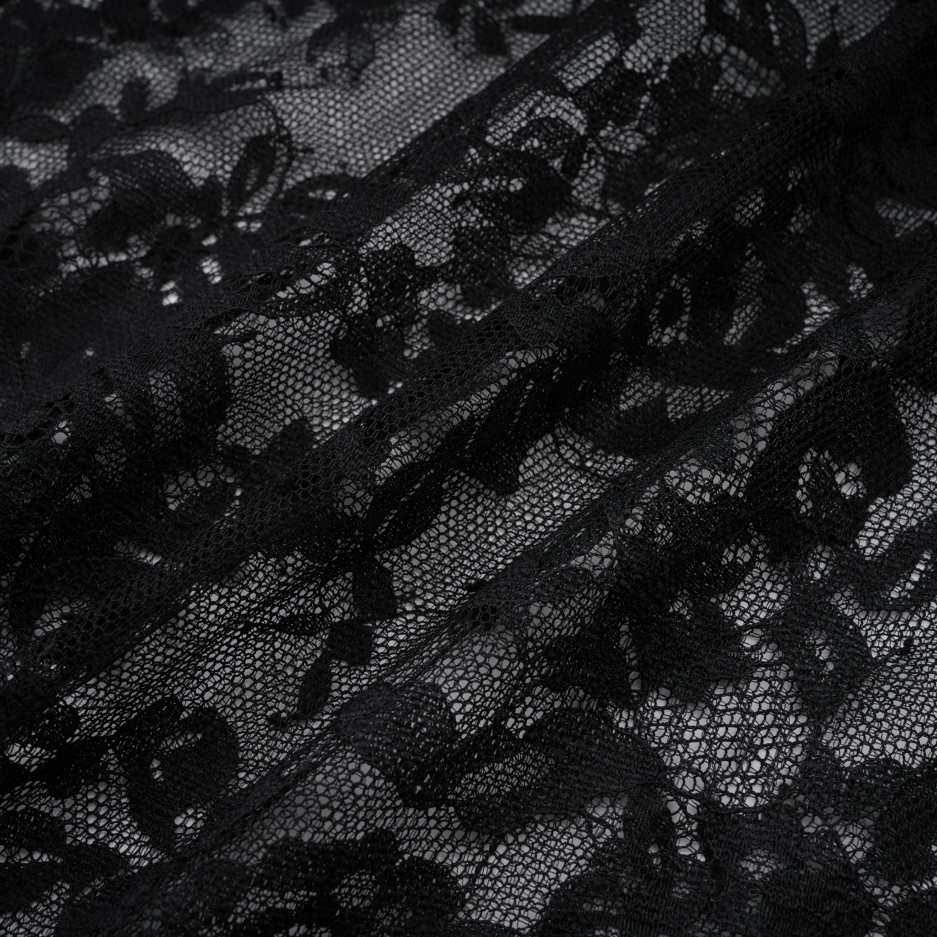 Roxane black floral-lace ruffled maxi dress