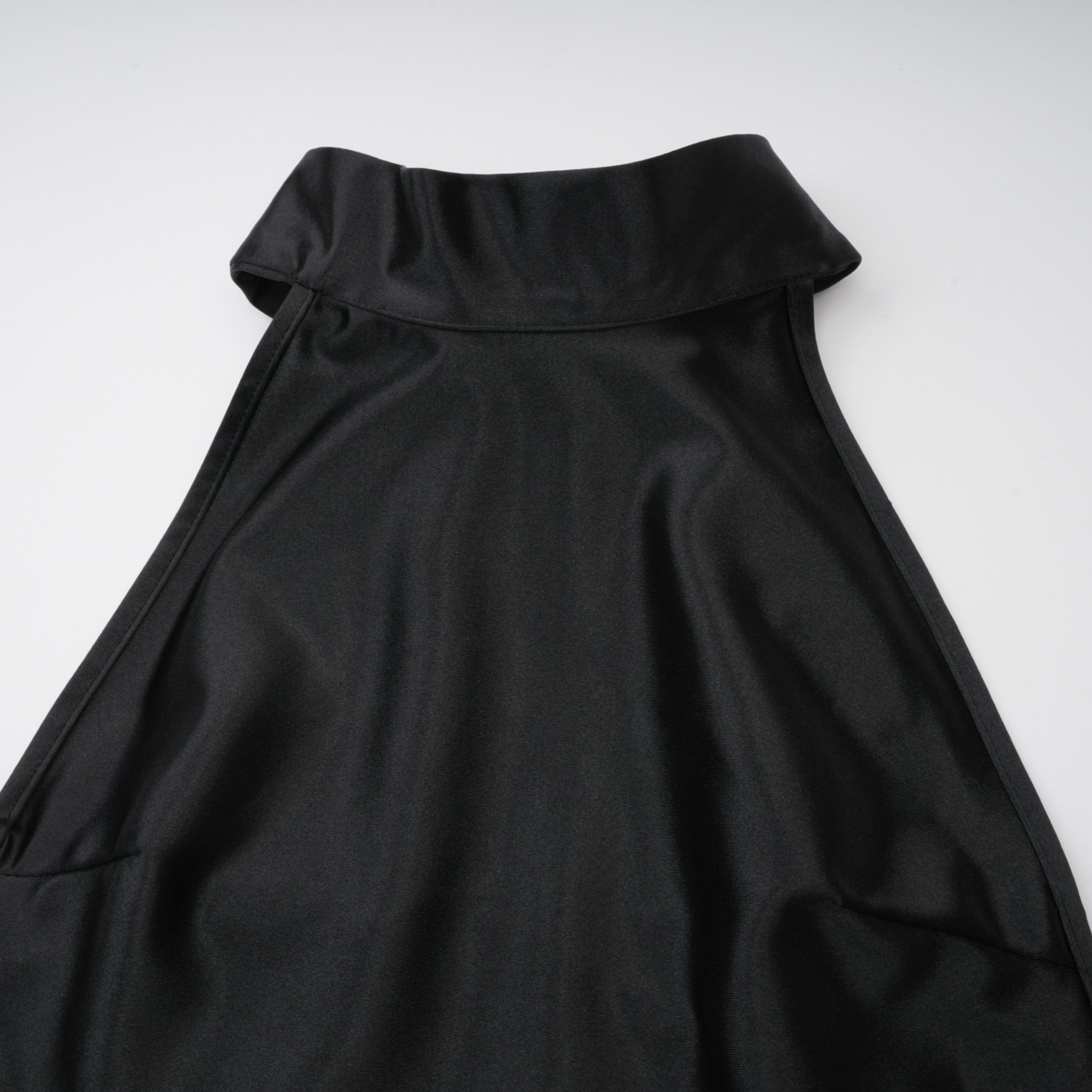 Ginevra black halterneck faux-pearl satin maxi dress