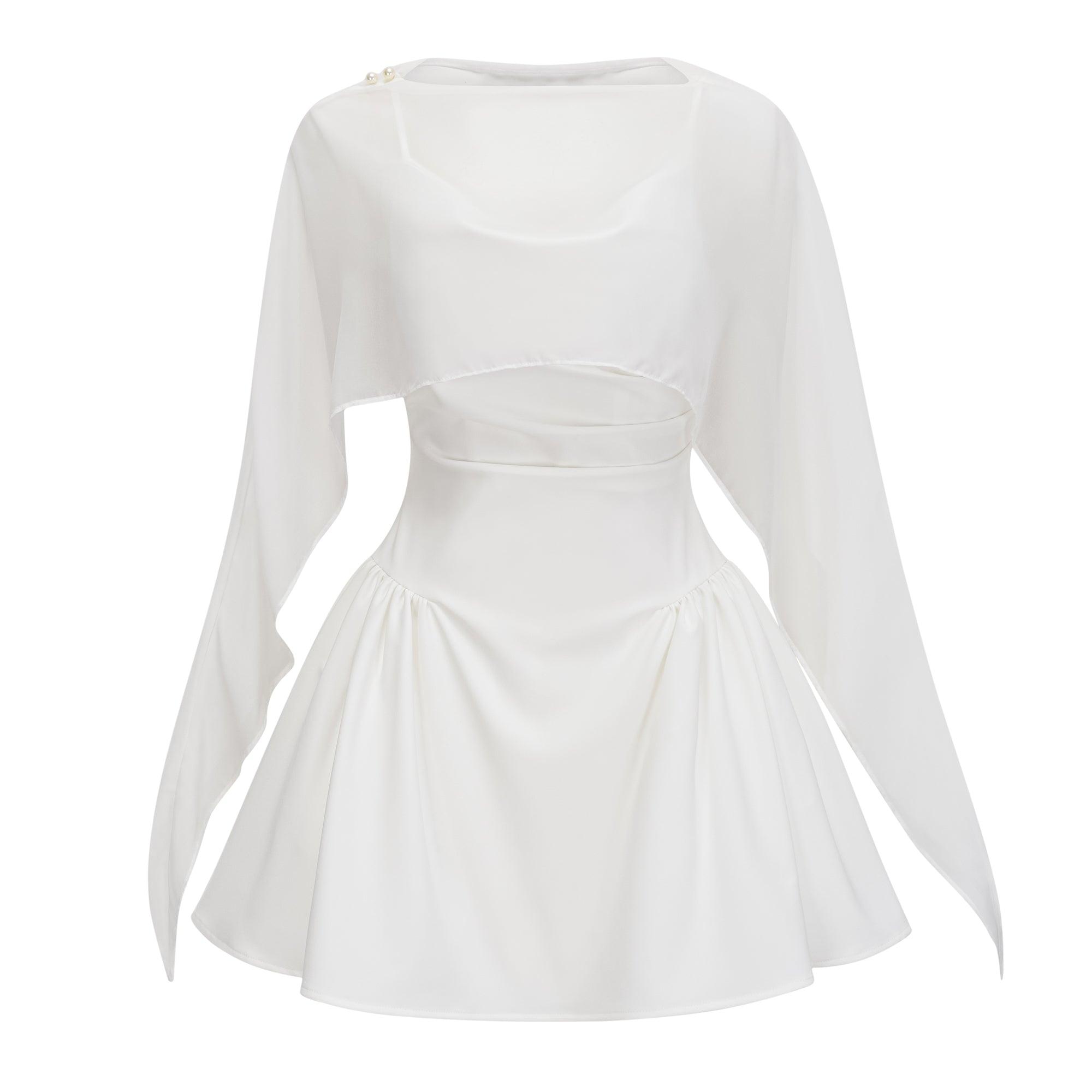 فستان قصير بخصر محدد من تصميم سارة وايت مع رداء