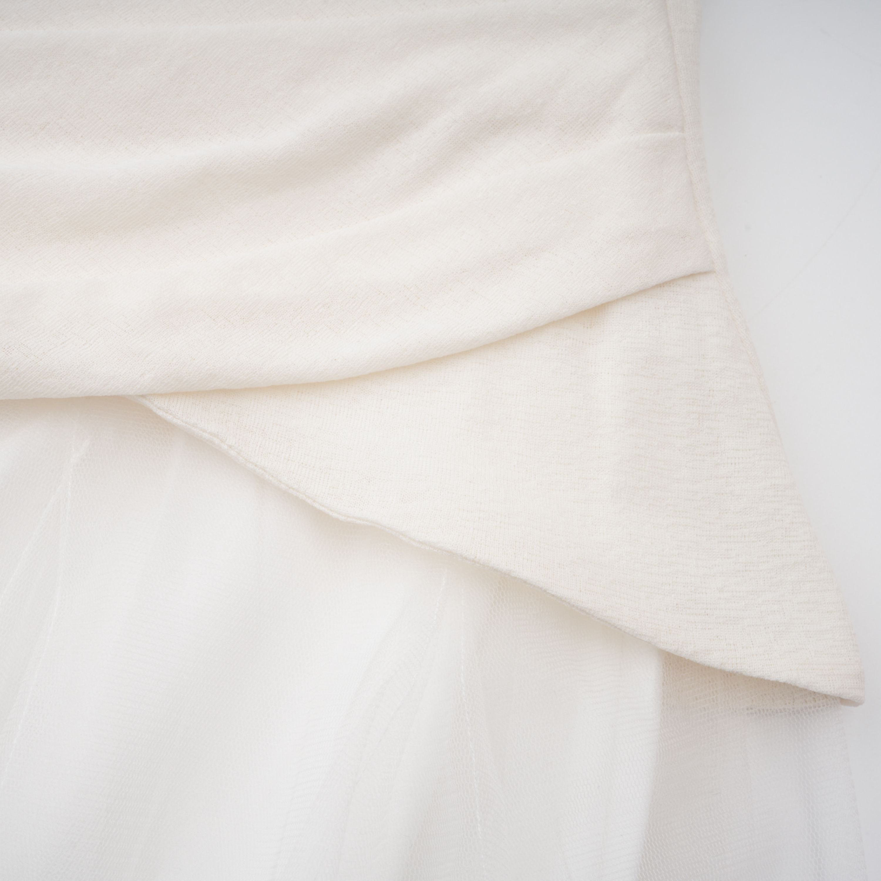 Lark White Tulle Panel Knit Midi Dress