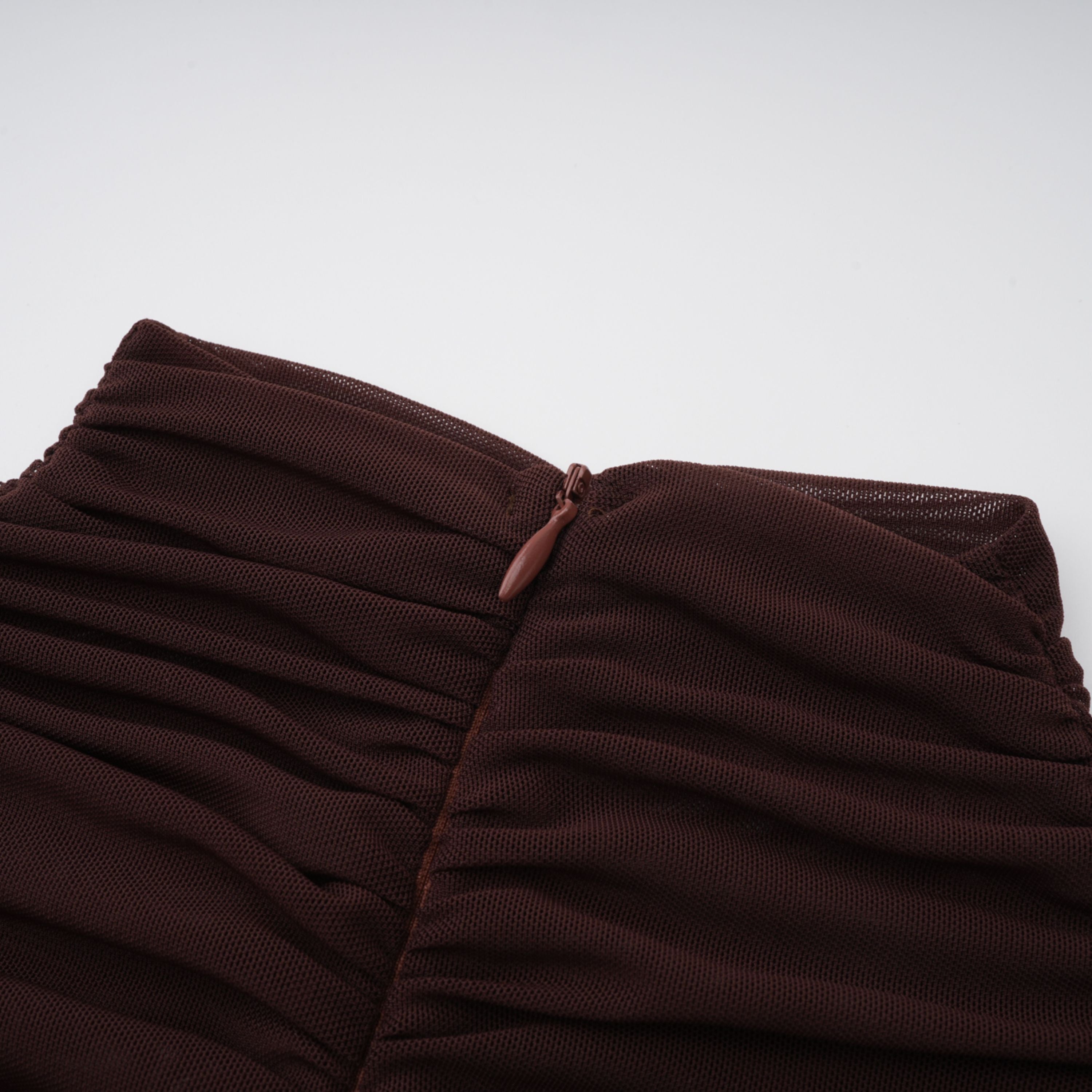 Bruna Cut-Out Ruched Mesh Maxi Dress