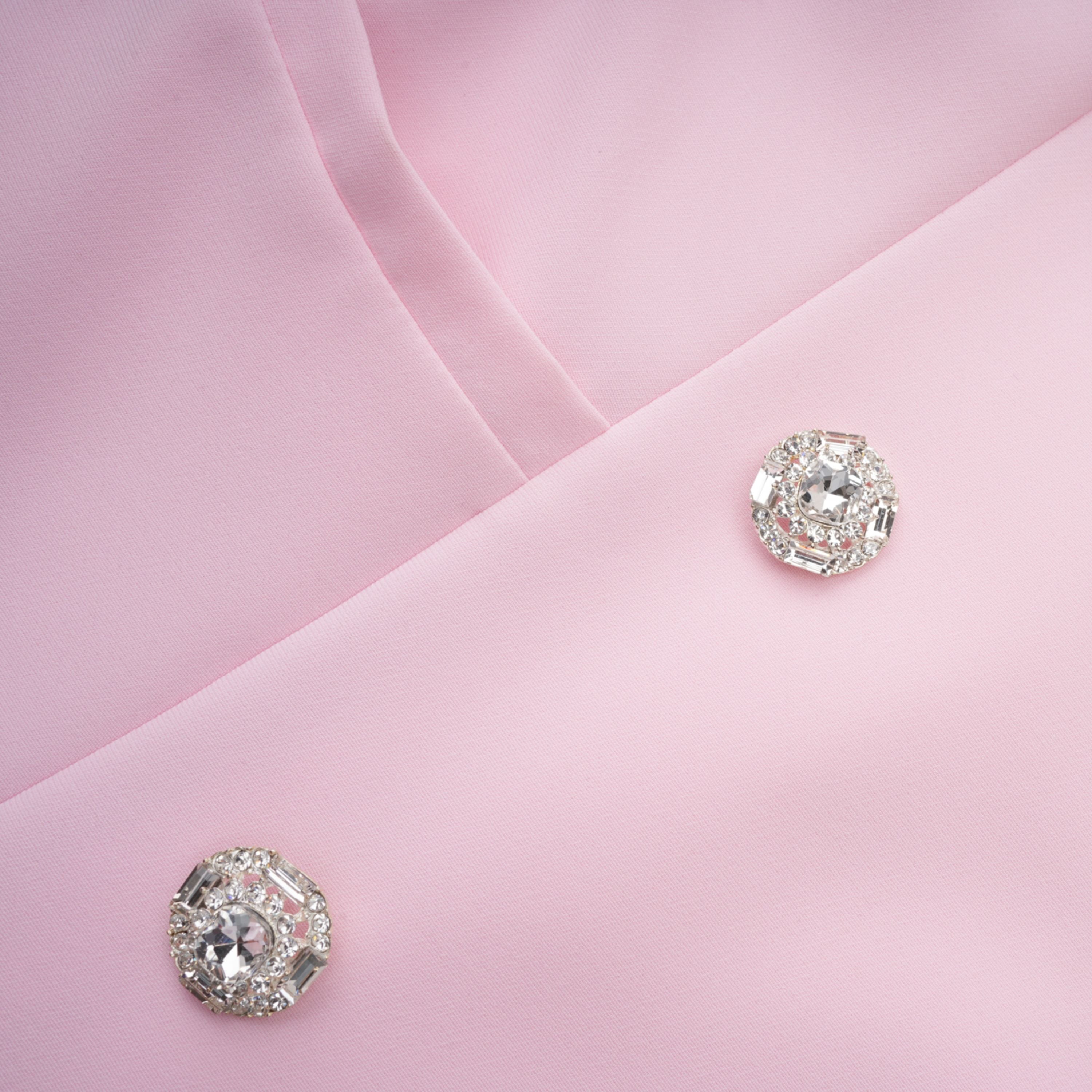 Freja Pink Feather Trim Mini Blazer Dress