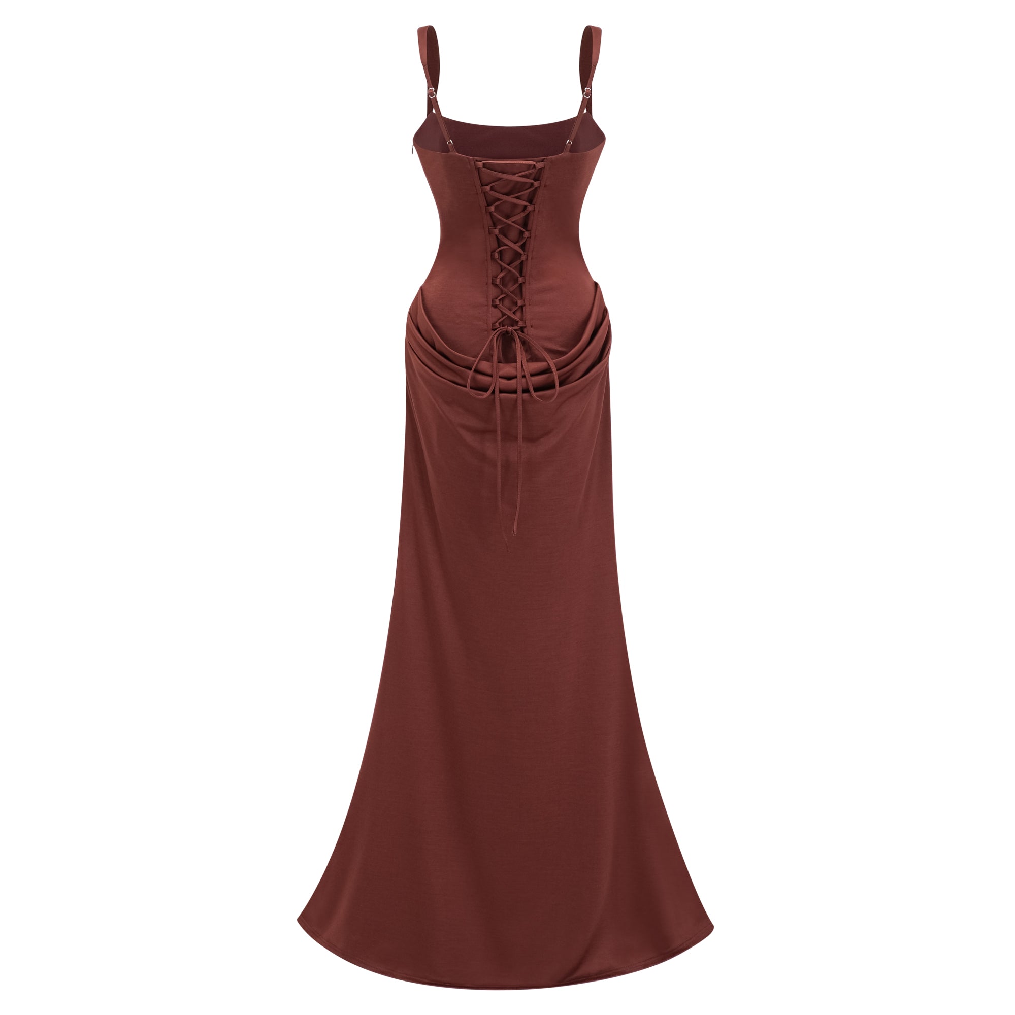 فستان طويل بياقة كورسيه مزركشة من Paulette Brown