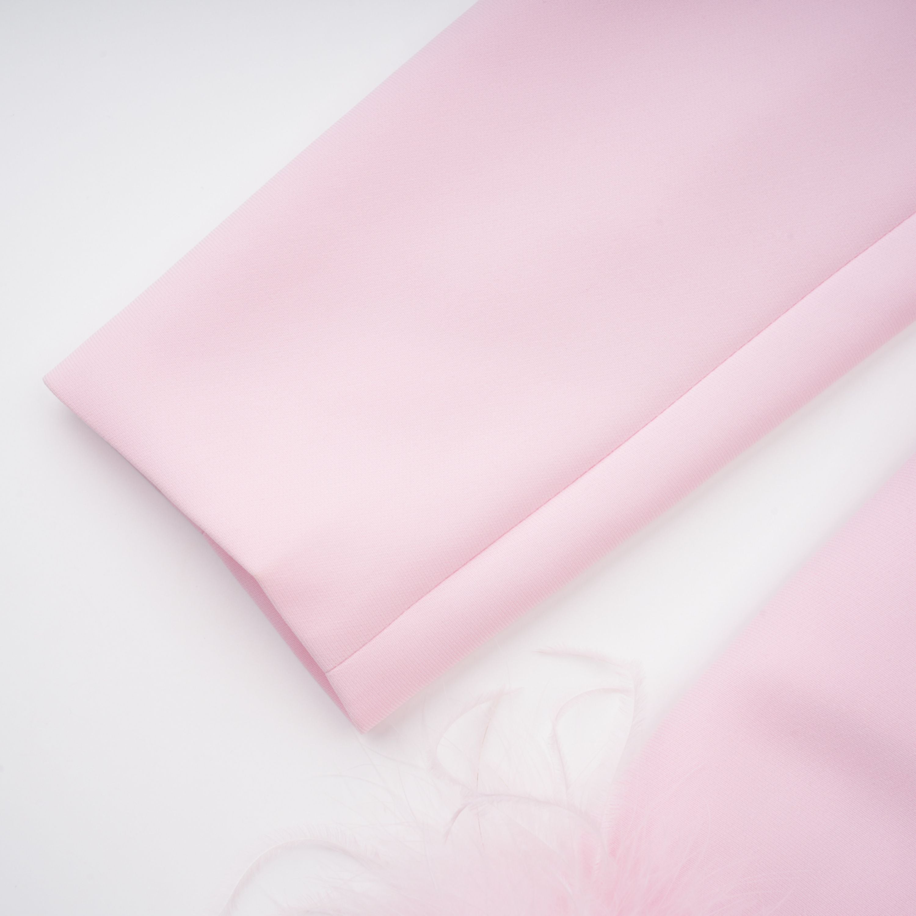 Freja Pink Feather Trim Mini Blazer Dress