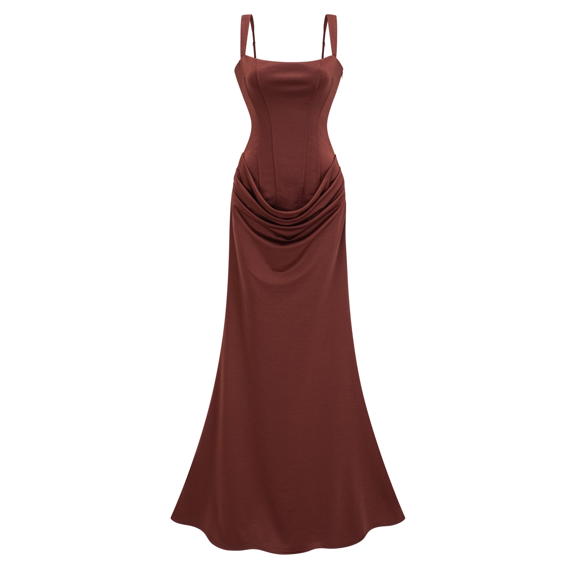 فستان طويل بياقة كورسيه مزركشة من Paulette Brown