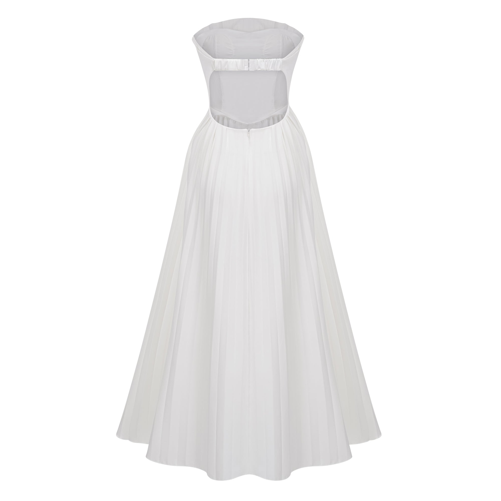 فستان طويل مطوي من كارلوتا وايت شيل