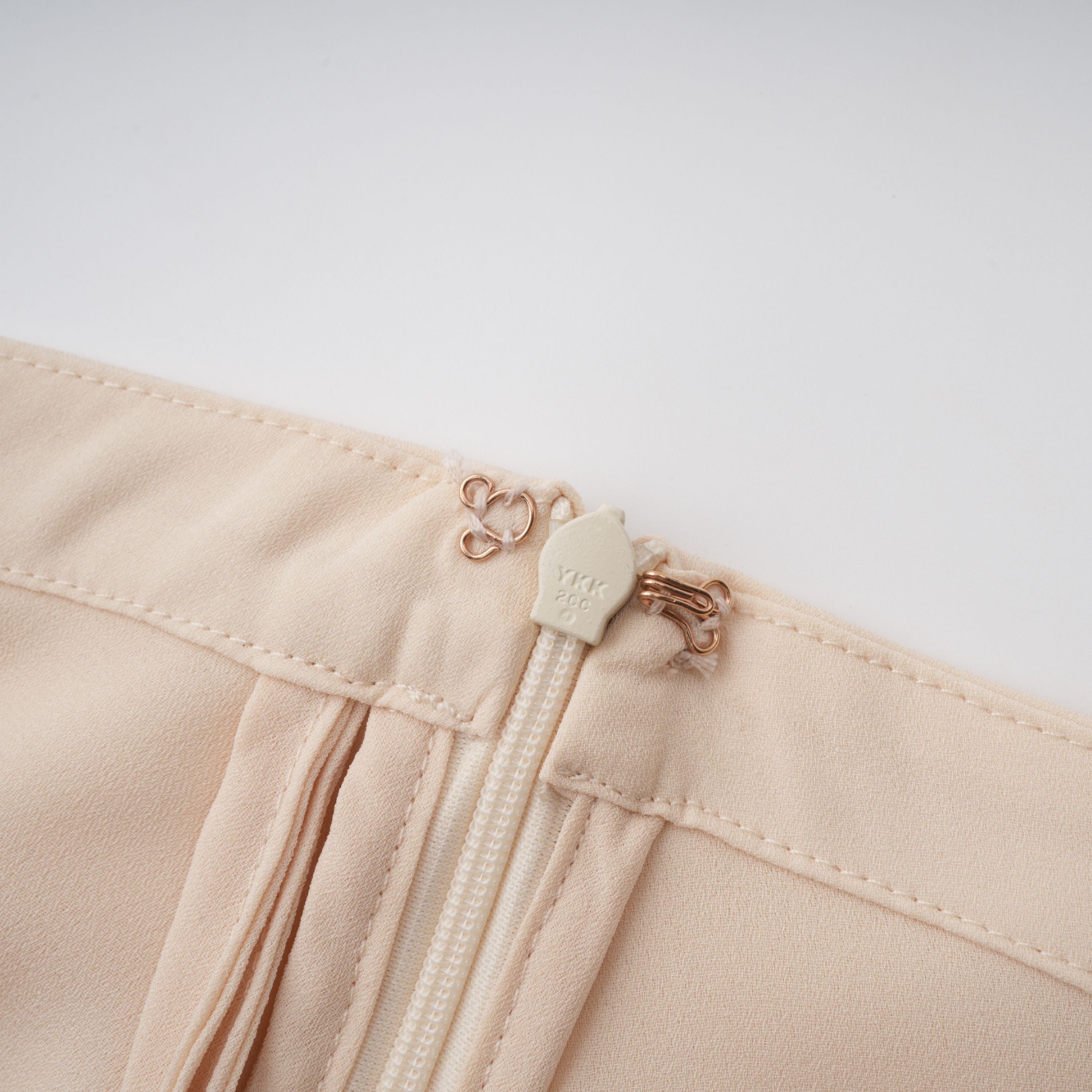 Zsófia Neutral Lace Panel Chiffon Top & Skirt Matching Set