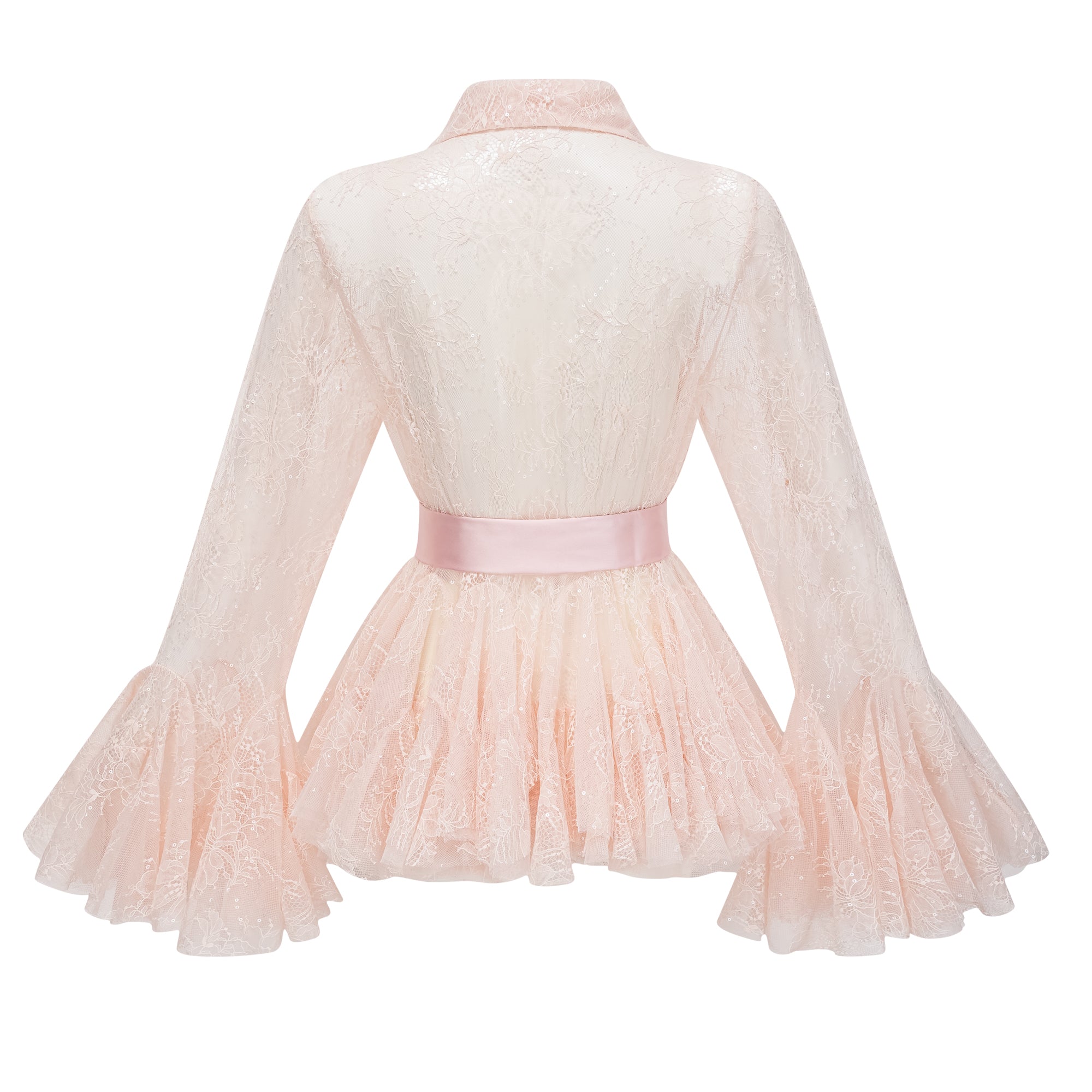 Fadila Pink – Set aus halbtransparenter Bluse und Kleid