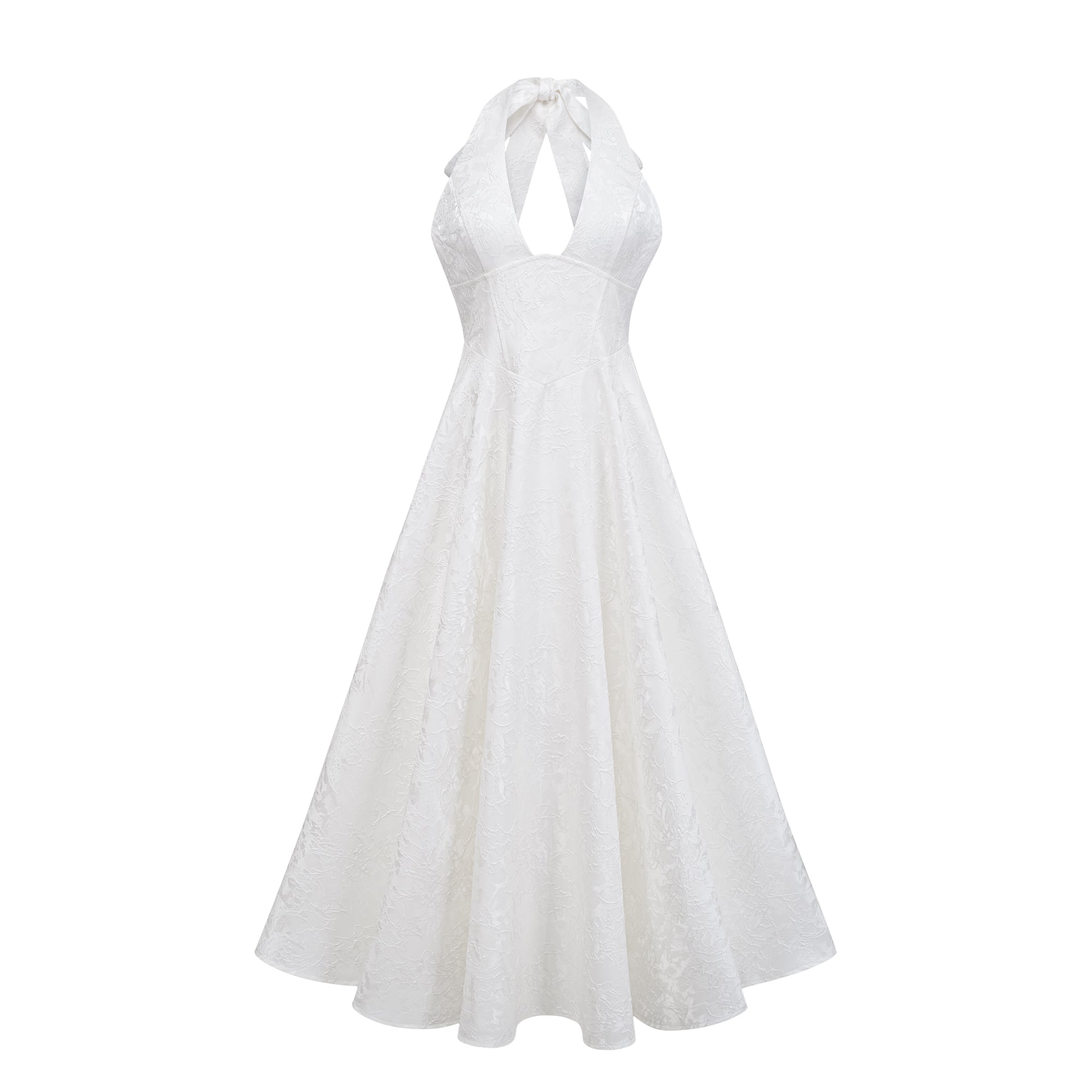 Céline White Glamorous Event Midi Dress