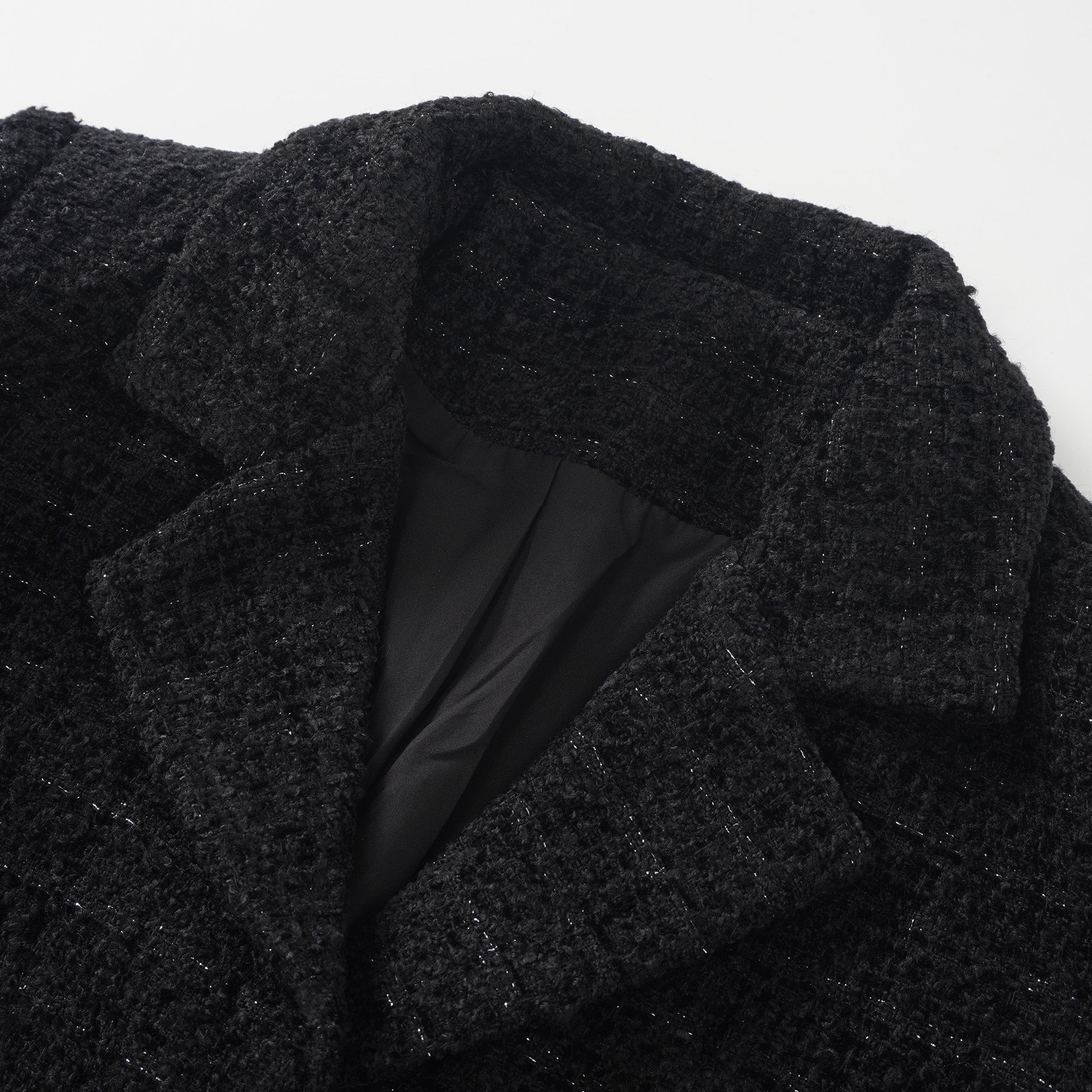 Ariadna Black Tweed Jacket & Satin Skirt Set