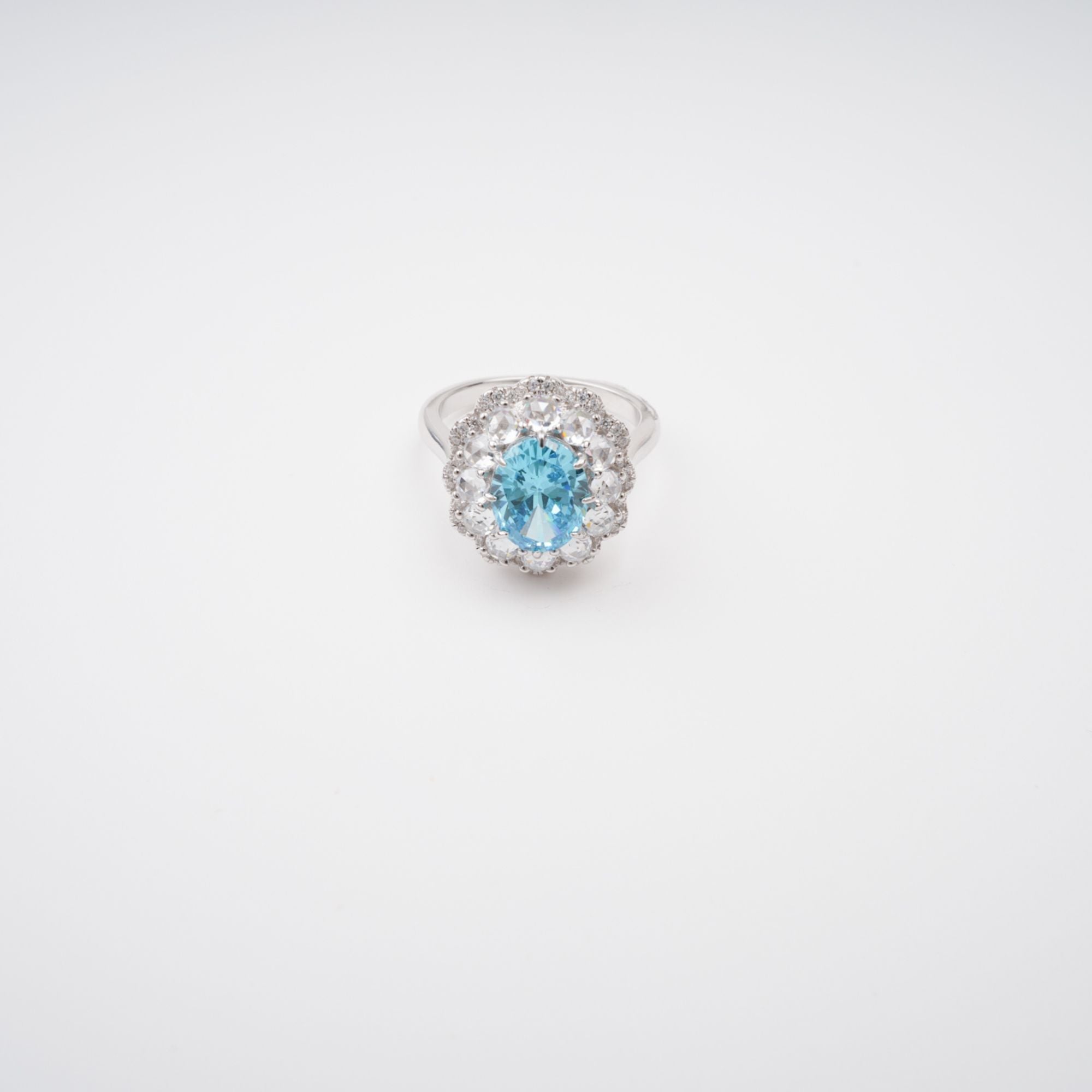 Coralie Blue Floral Gemstone Sterling Silver Ring