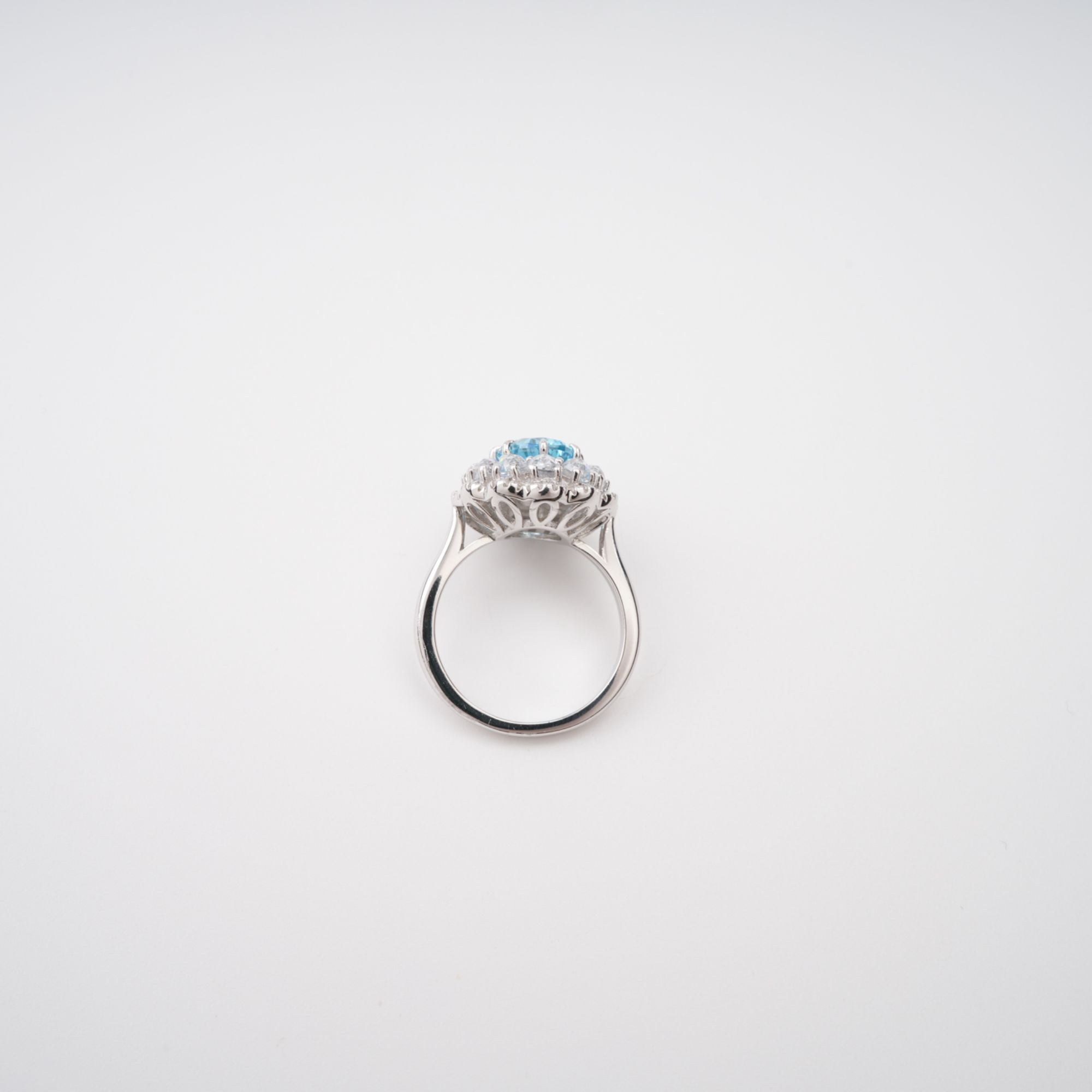 Coralie Blue Floral Gemstone Sterling Silver Ring