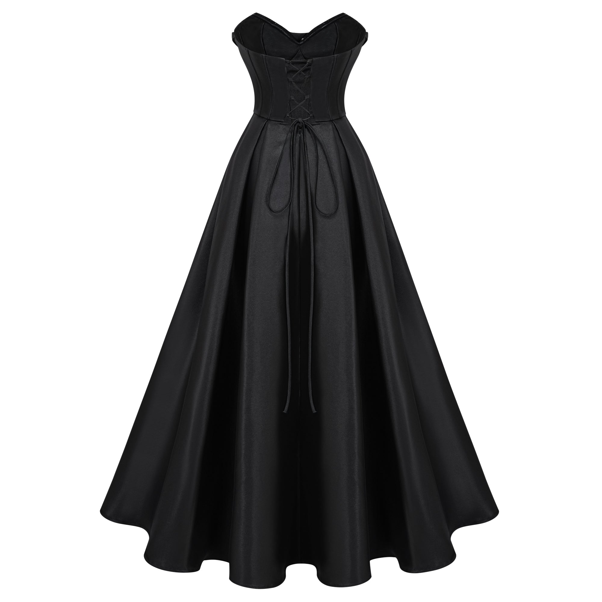 فستان طويل بصدّار كورسيه أسود من Ivana