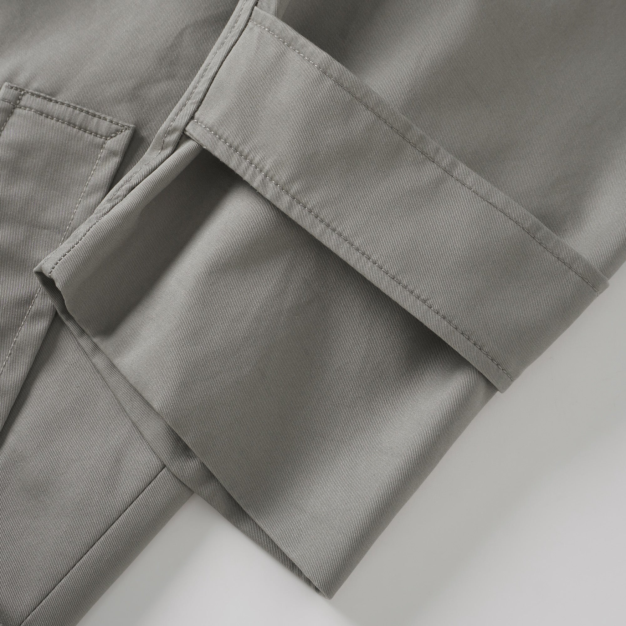 Mavis Grey Double-Breasted Belted Trench Coat