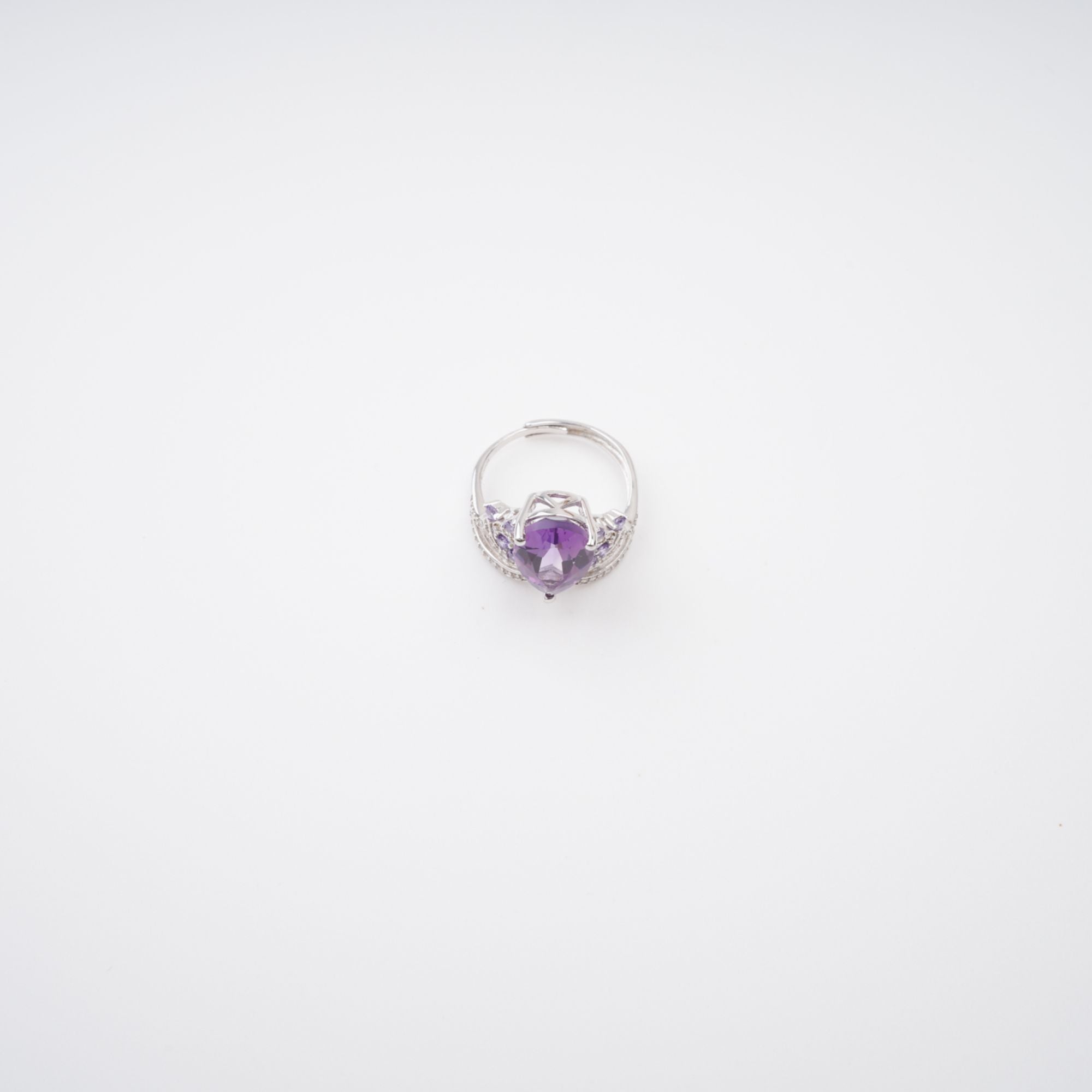 Eléonore Purple Pear Cut Gemstone Sterling Silver Adjustable Ring