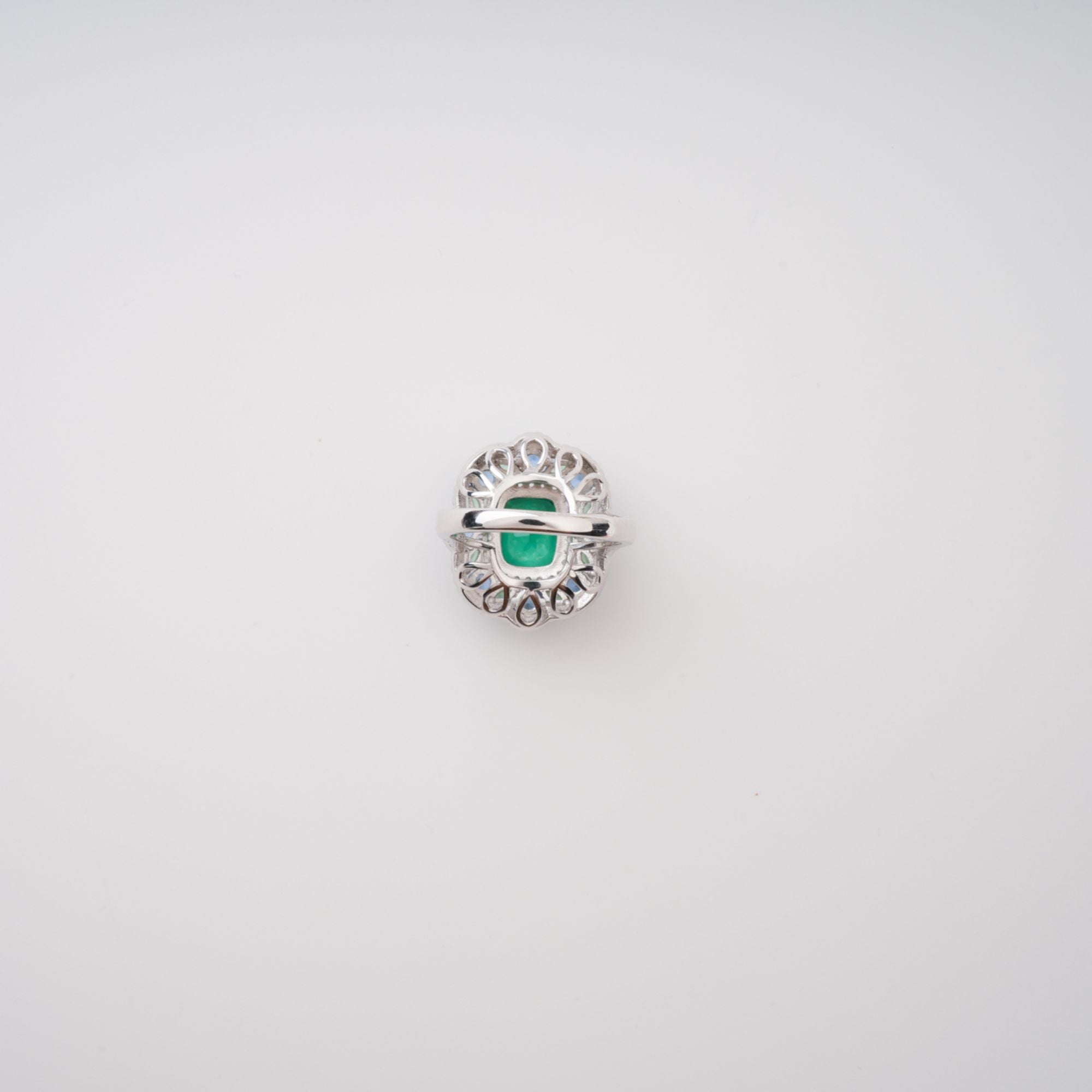 Clémence Green Emerald Cut Gemstone Sterling Silver Ring
