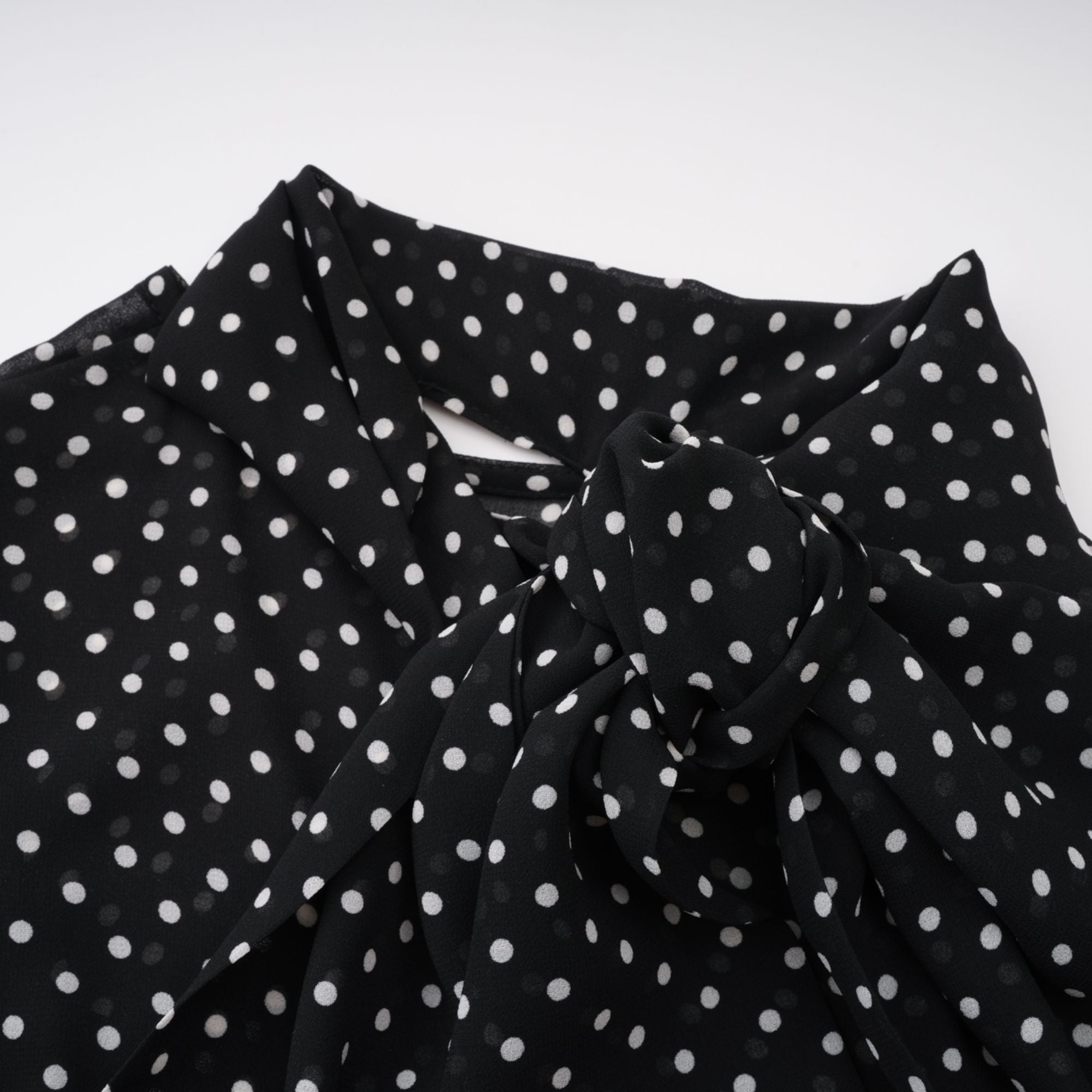 Coraline black polka-dot ruffled midi dress