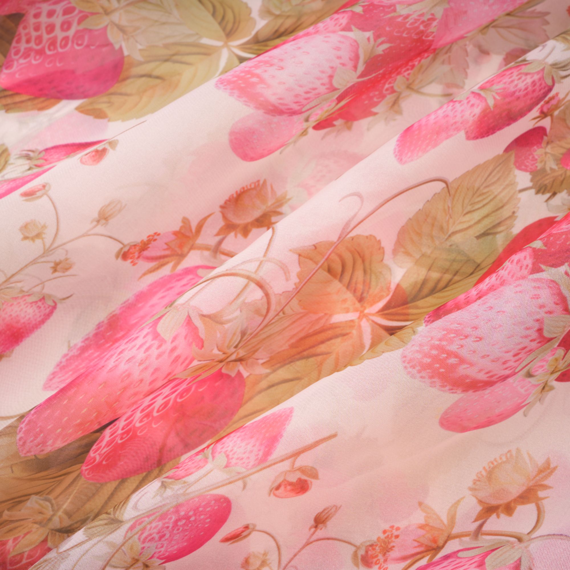 Geneviève Maxikleid mit Rüschen und Frucht-Print