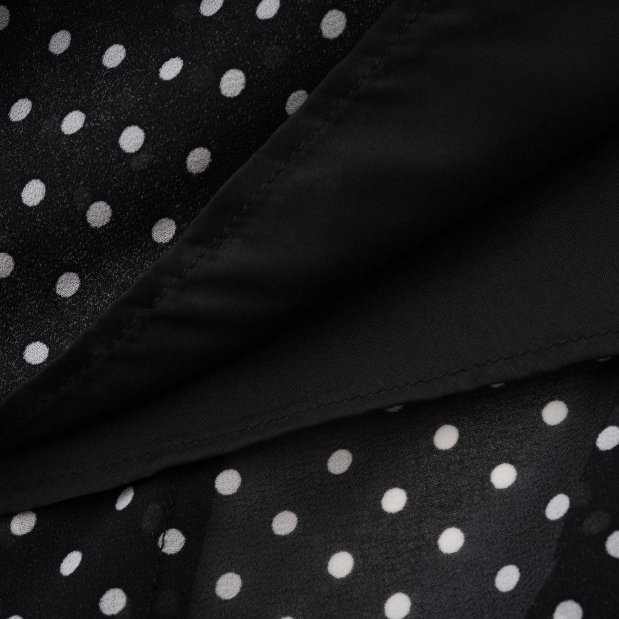 Coraline black polka-dot ruffled midi dress