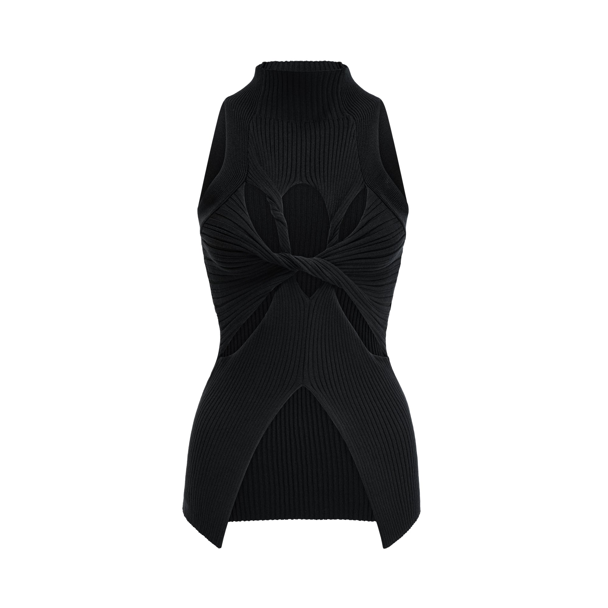 بلوزة إميلي ذات الرقبة العالية وتفاصيل ملتوية