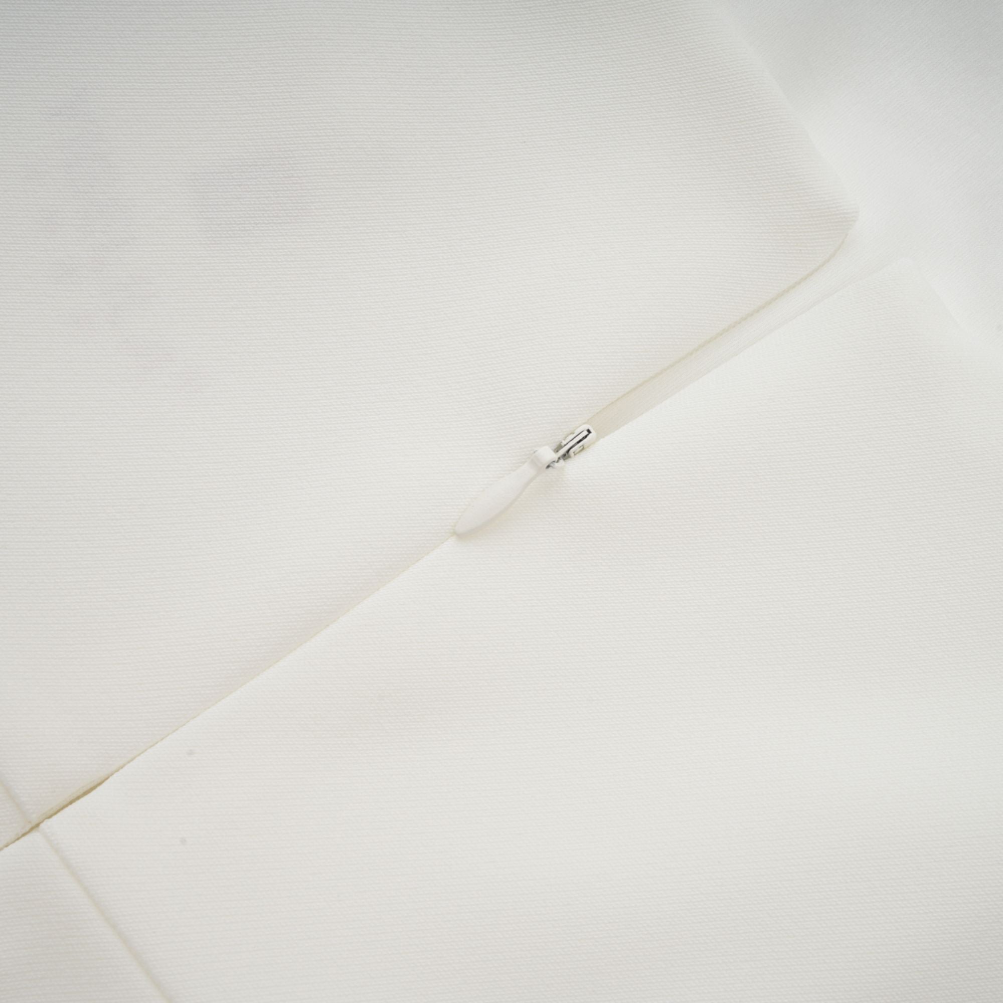 Ariane white faux-flower square-neck midi dress