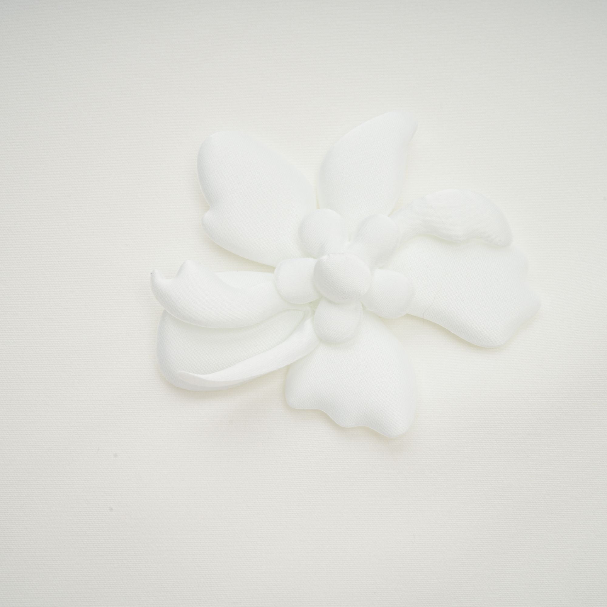 Ariane white faux-flower square-neck midi dress