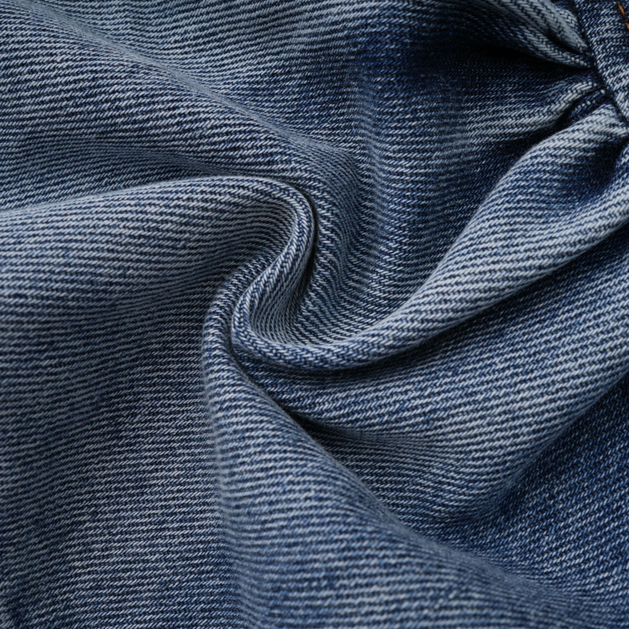 Florence Ruffled Denim Mini Skirt in Light Blue