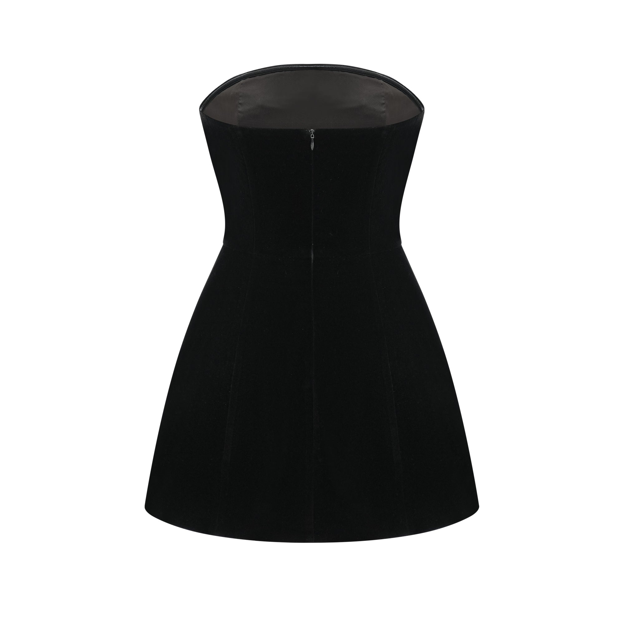 فستان ساندرين القصير من المخمل المزين بالكريستال