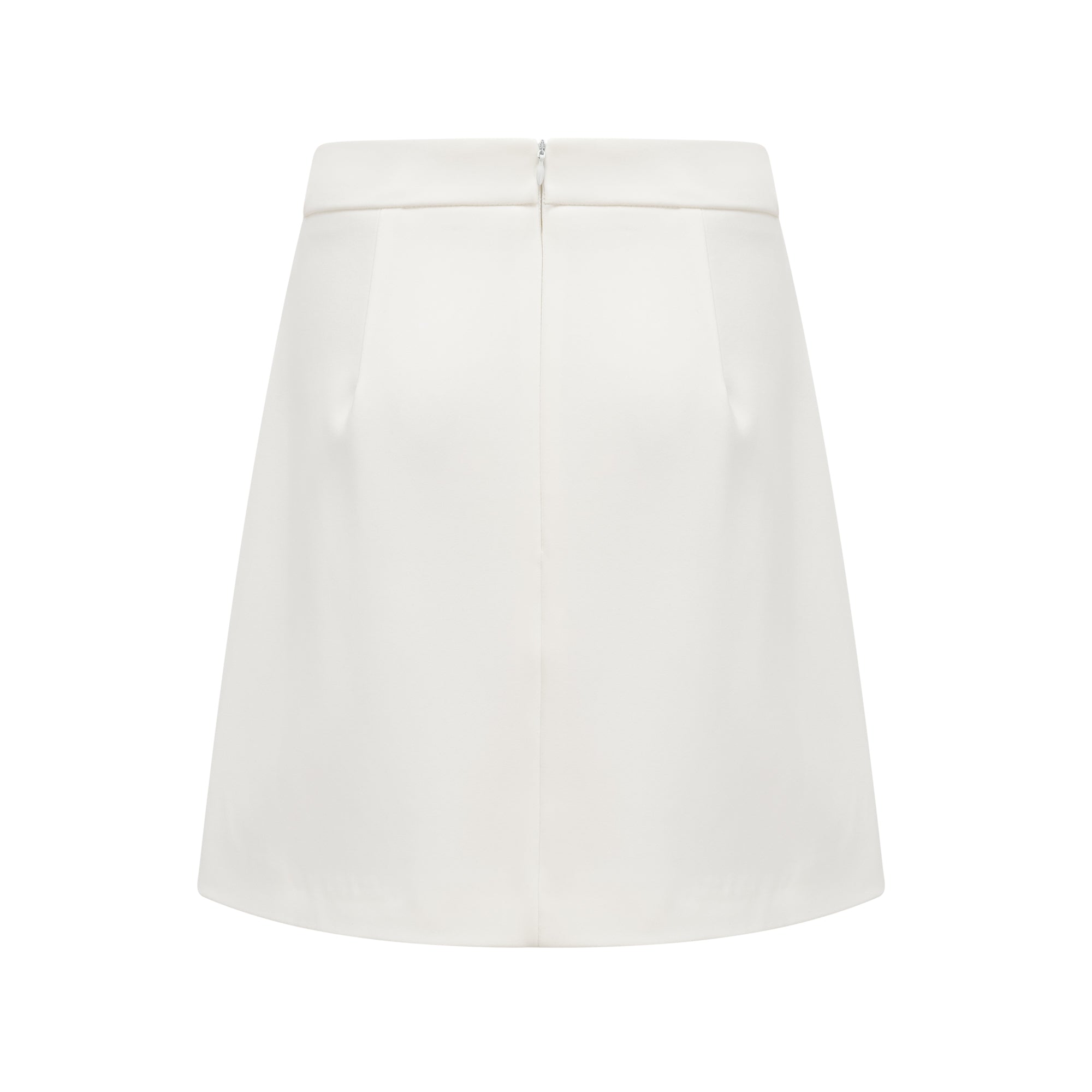 طقم Jeanne المكون من بلوزة وتنورة مزينة بالكريستال الأبيض