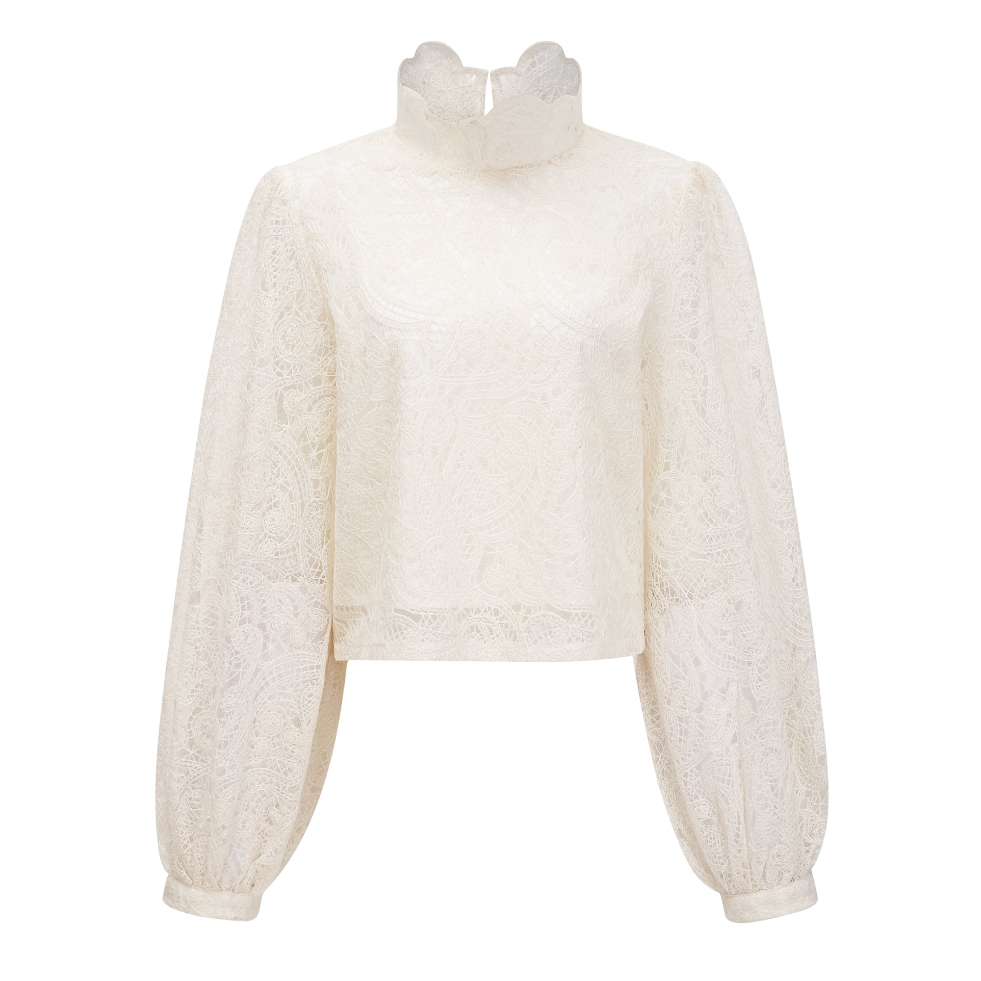 White Lace Blouse & Skirt Set