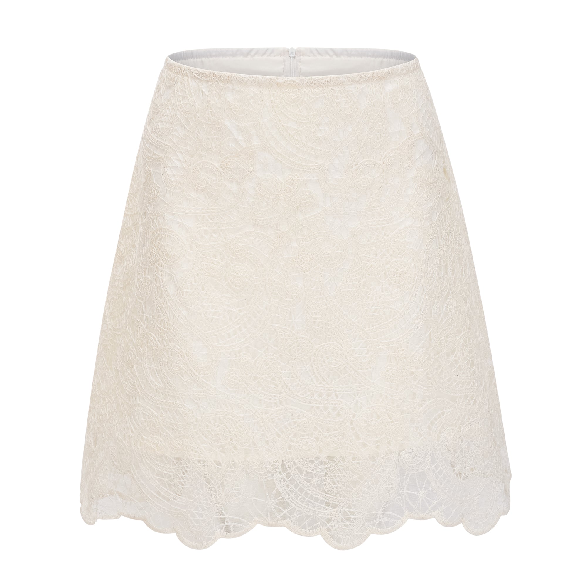 White Lace Blouse & Skirt Set