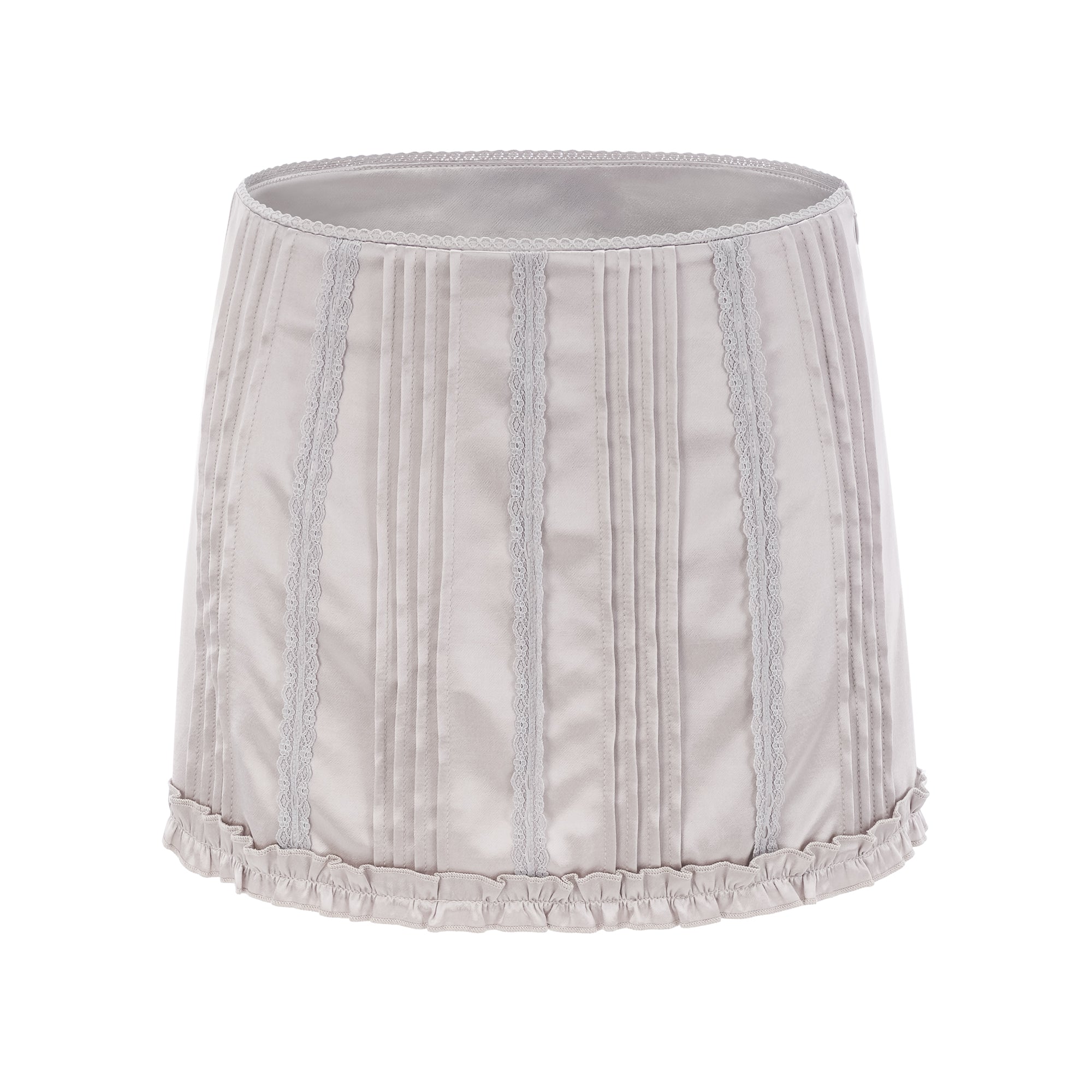 تنورة جولييت ذات طيات من الدانتيل المخطط