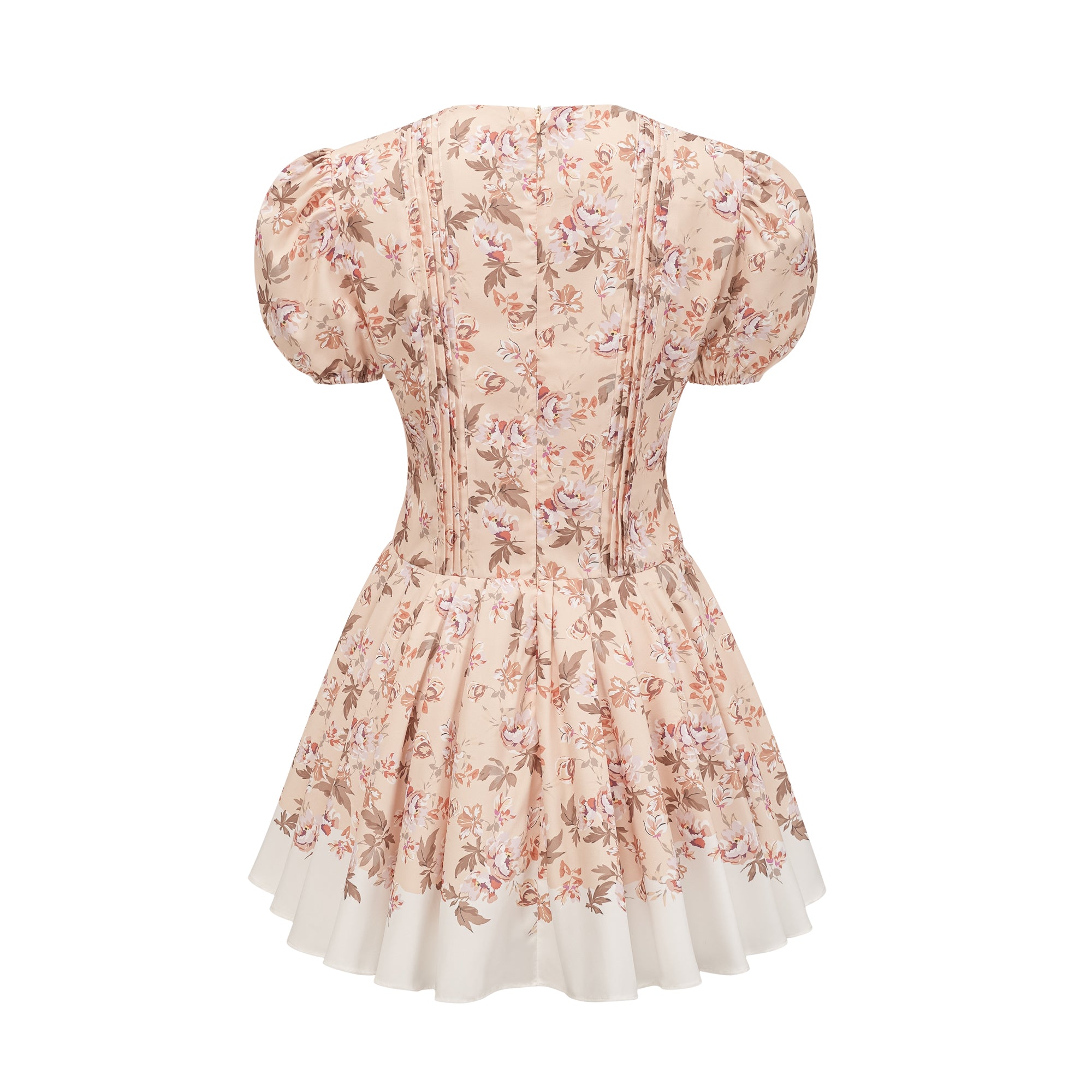 فستان أليزيه قصير مطوي بطبعة زهور صفراء