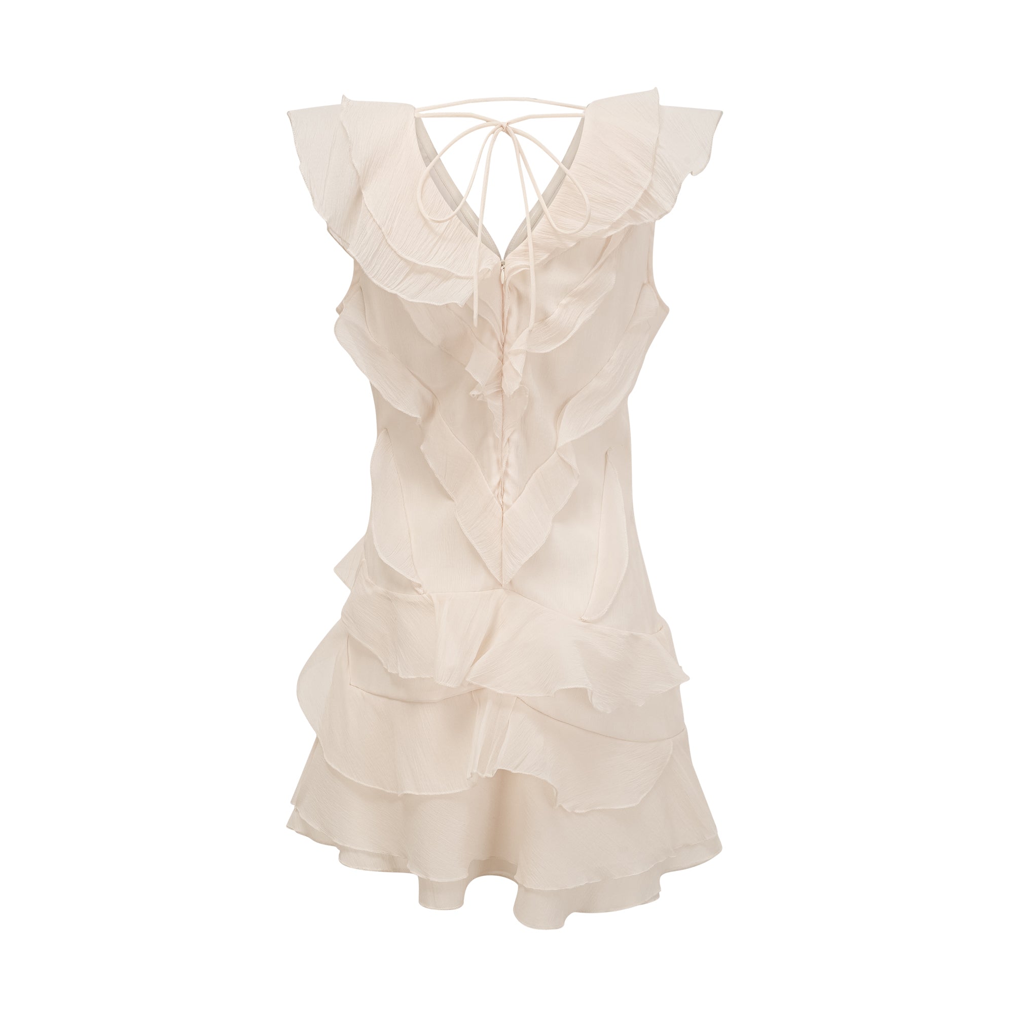 Hélène faux-flower layered ruffled mini dress