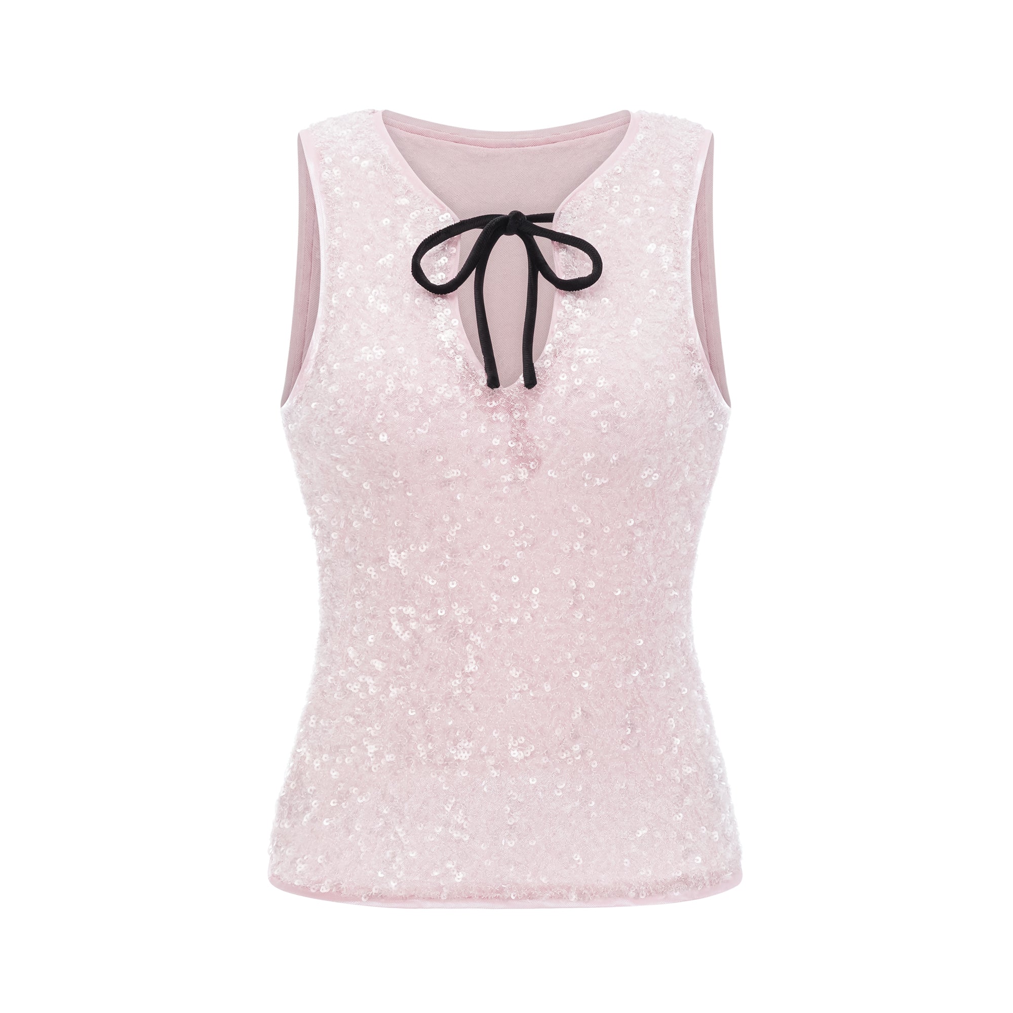 بلوزة أندريا الوردية المزينة بالترتر