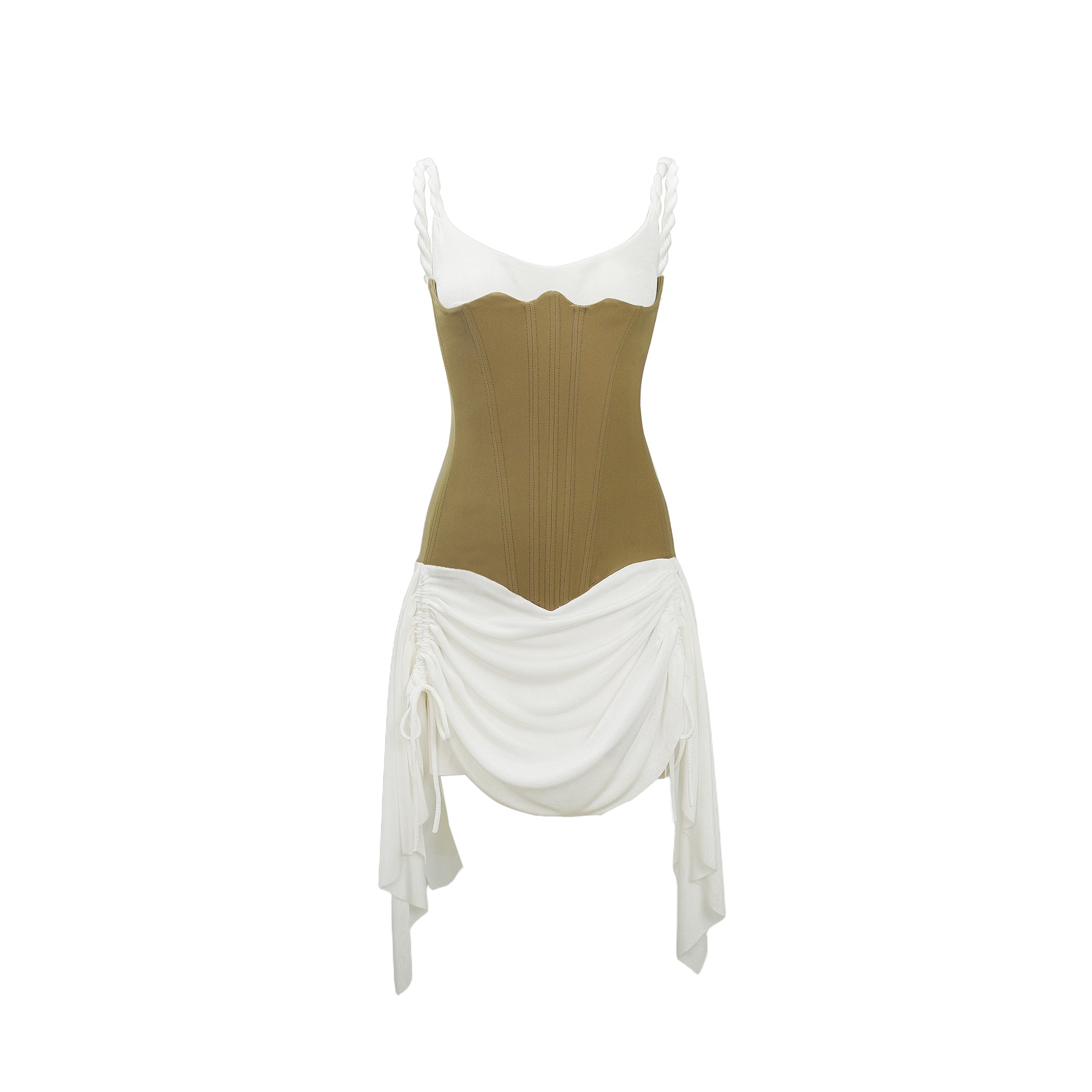 Yasmine Brown Bustier Panel Mini Dress