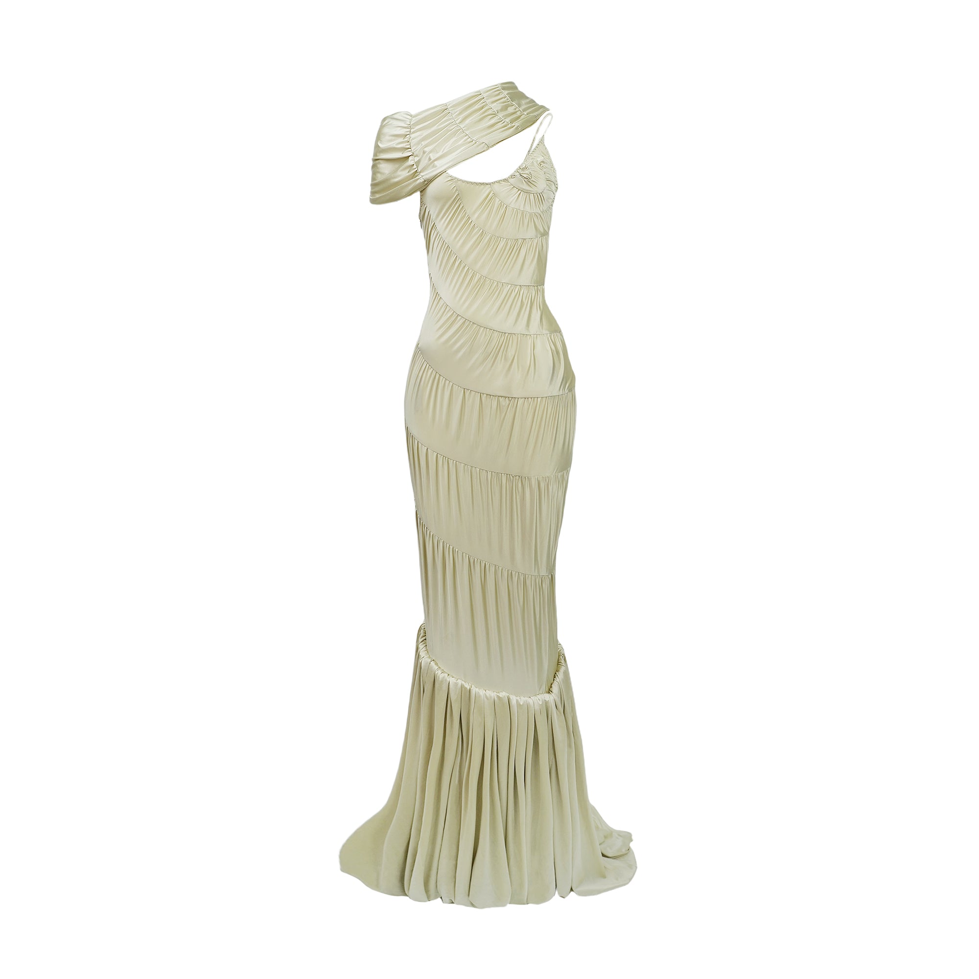Cecilia – Gerafftes Maxikleid „Miss Sea Ammonite“ in Neutral
