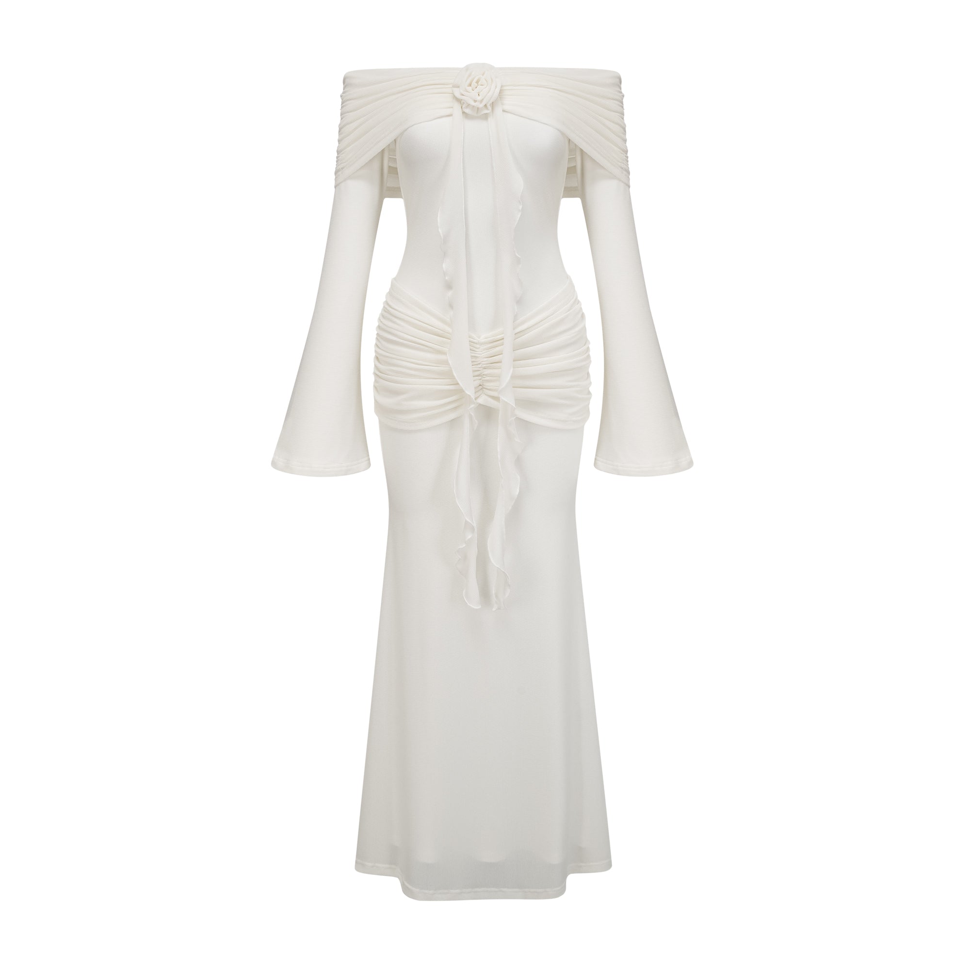 White Knit Maxi Dress