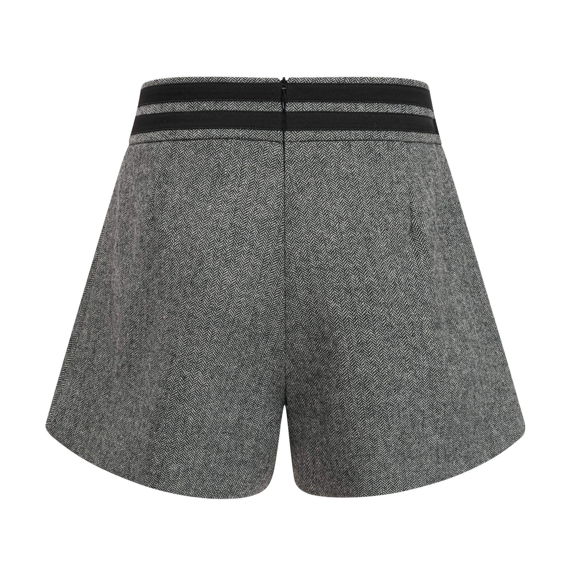 Passendes Set aus Oberteil und Shorts mit Fischgrätenmuster in Grau von Agathe